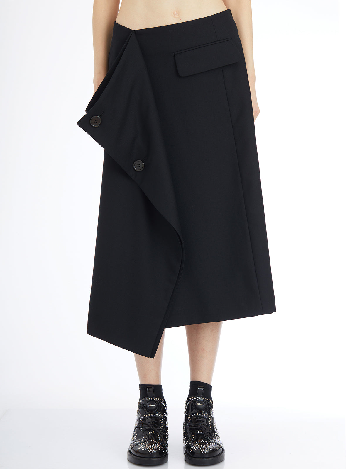 COMME DES GARÇONS Elegant Long Wool Skirt - Size S