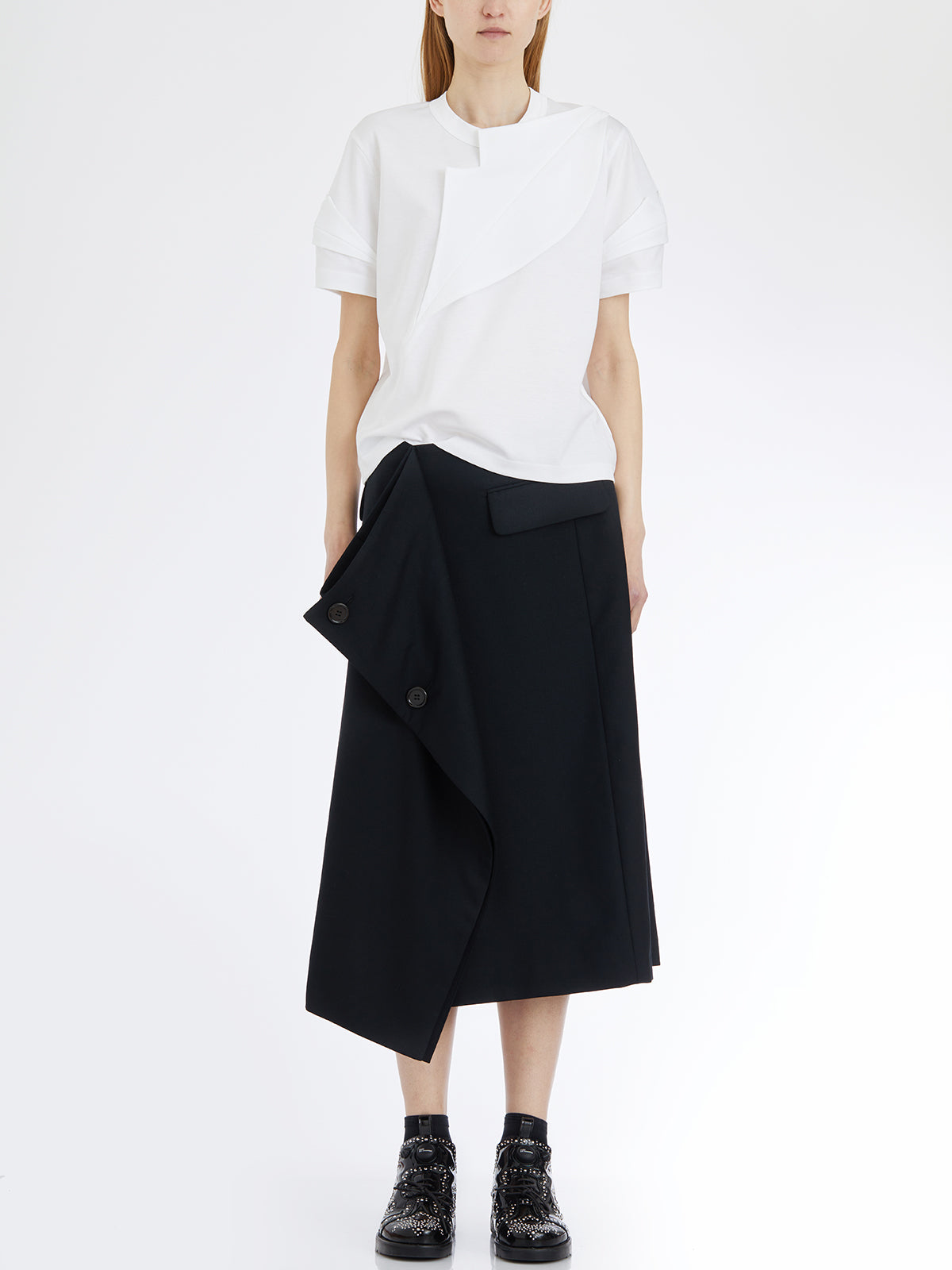 COMME DES GARÇONS Elegant Long Wool Skirt - Size S