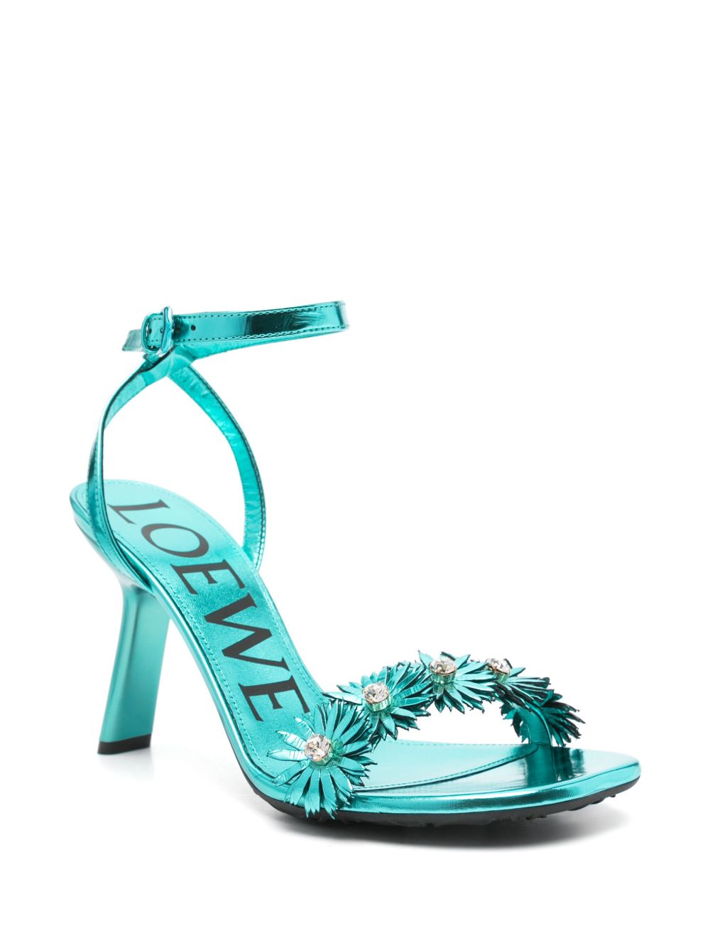 LOEWE Sculpted Heel Flower Sandals 100MM