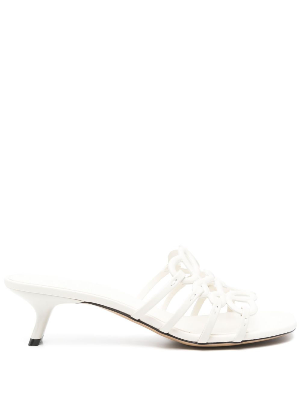 LOEWE Petal Anagram Leather Sandals with Multi-Way Strap Design 50mm Stiletto Heel