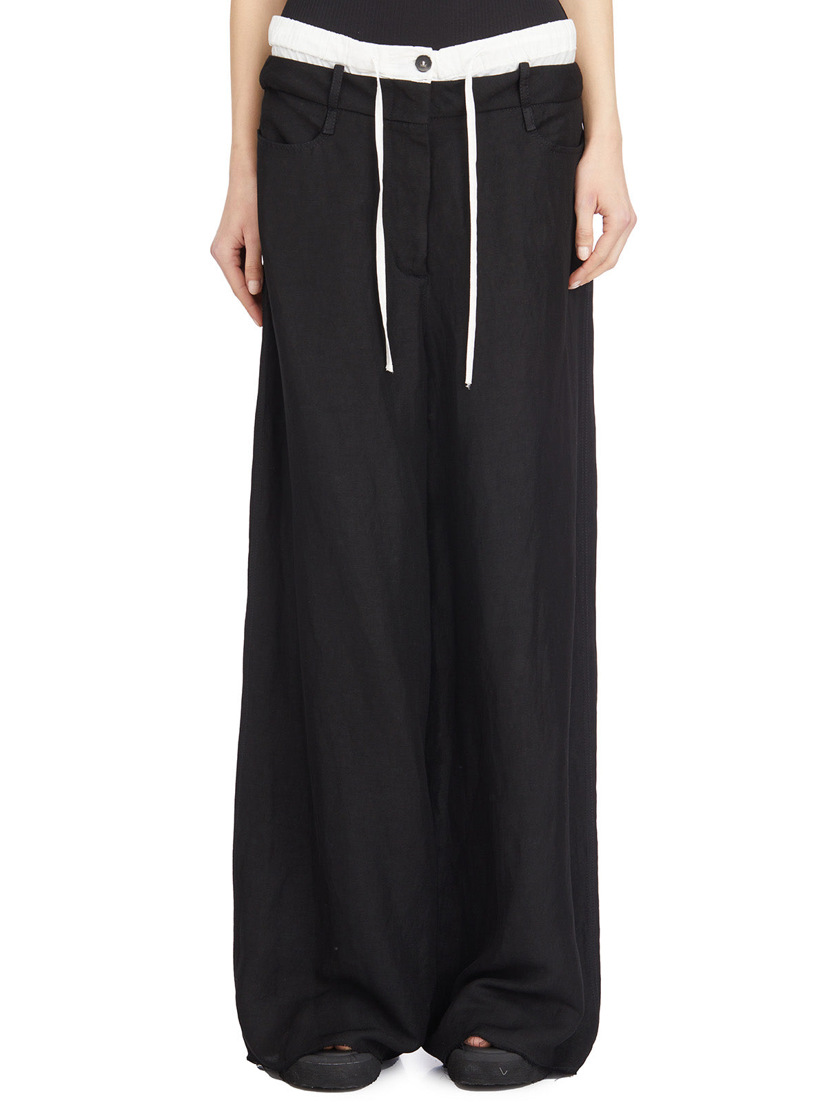MASNADA Oversized Viscose and Linen Trousers - Size 40