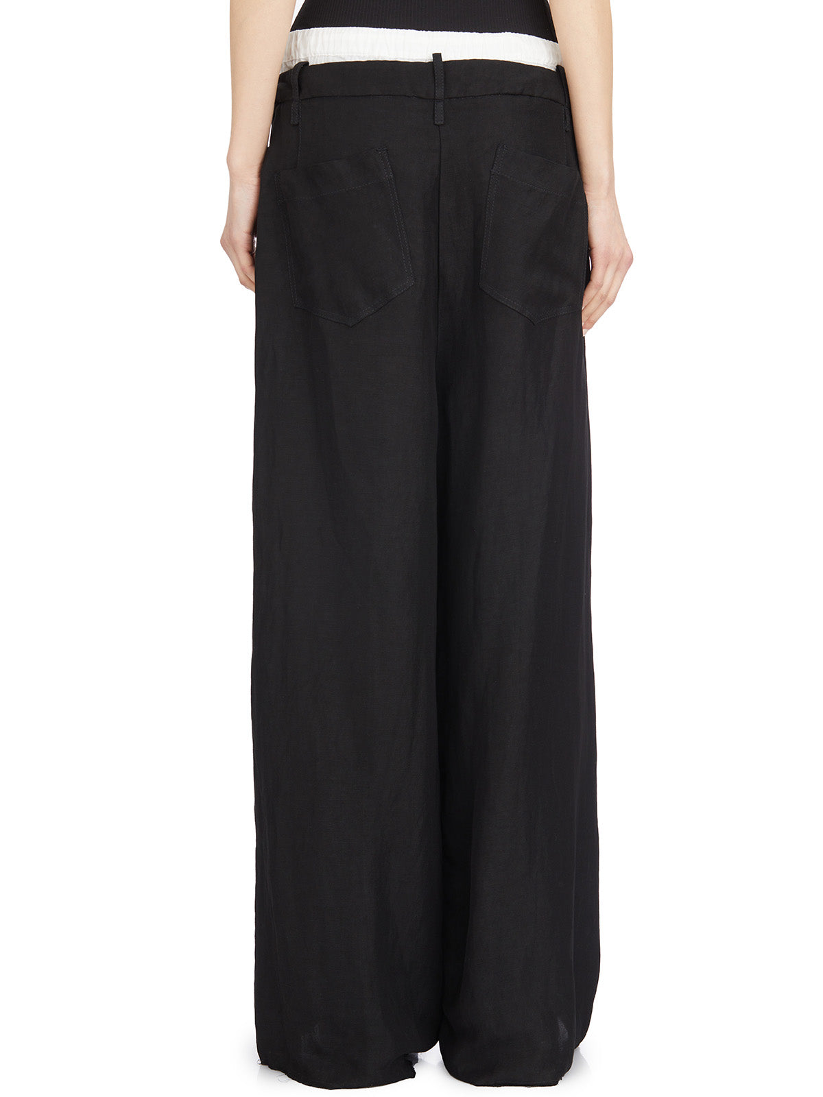 MASNADA Oversized Viscose and Linen Trousers - Size 40