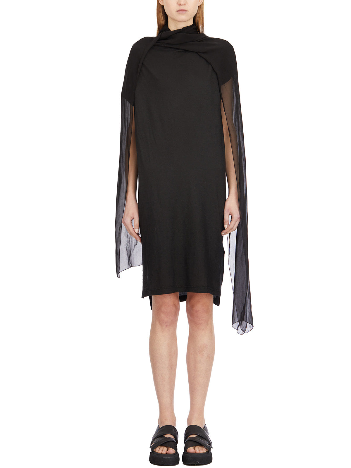 MASNADA Short Sleeve Mini Dress with Silk Scarf – Size 40