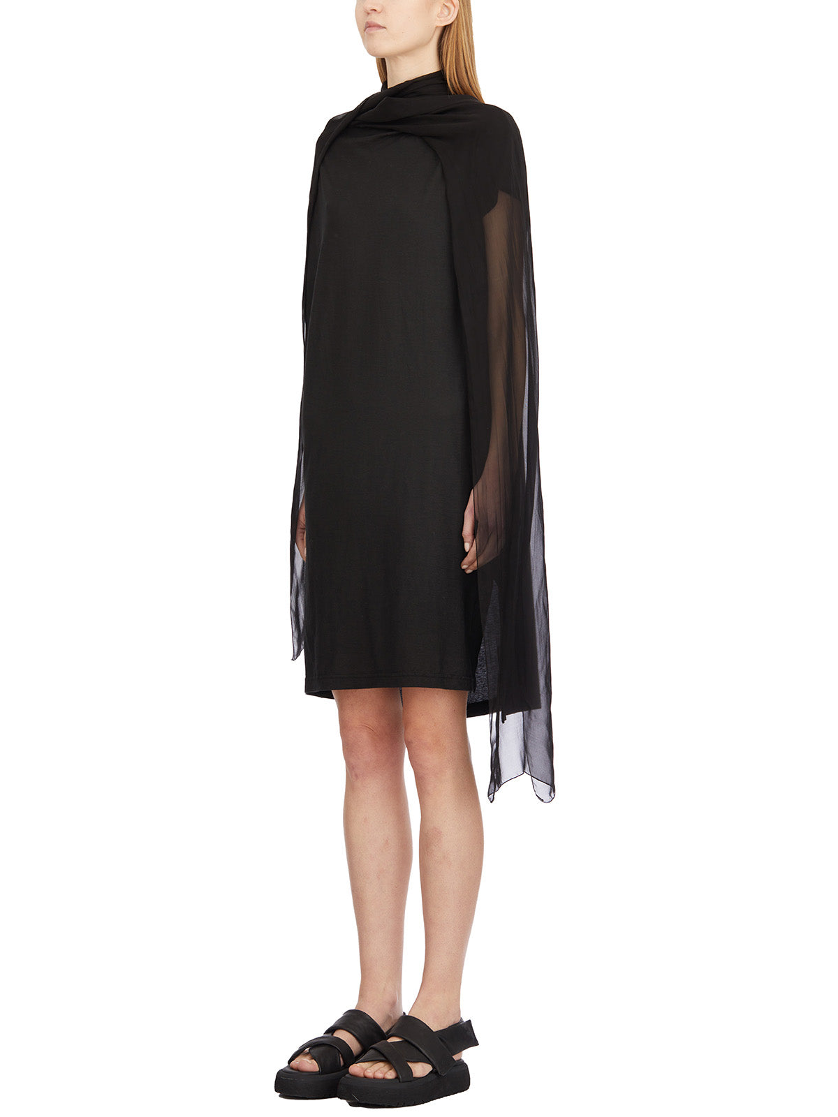 MASNADA Short Sleeve Mini Dress with Silk Scarf – Size 40