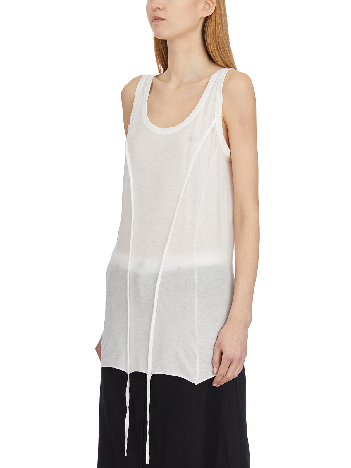 MASNADA Bimaterial Cotton and Silk Tank Top (Size 40)