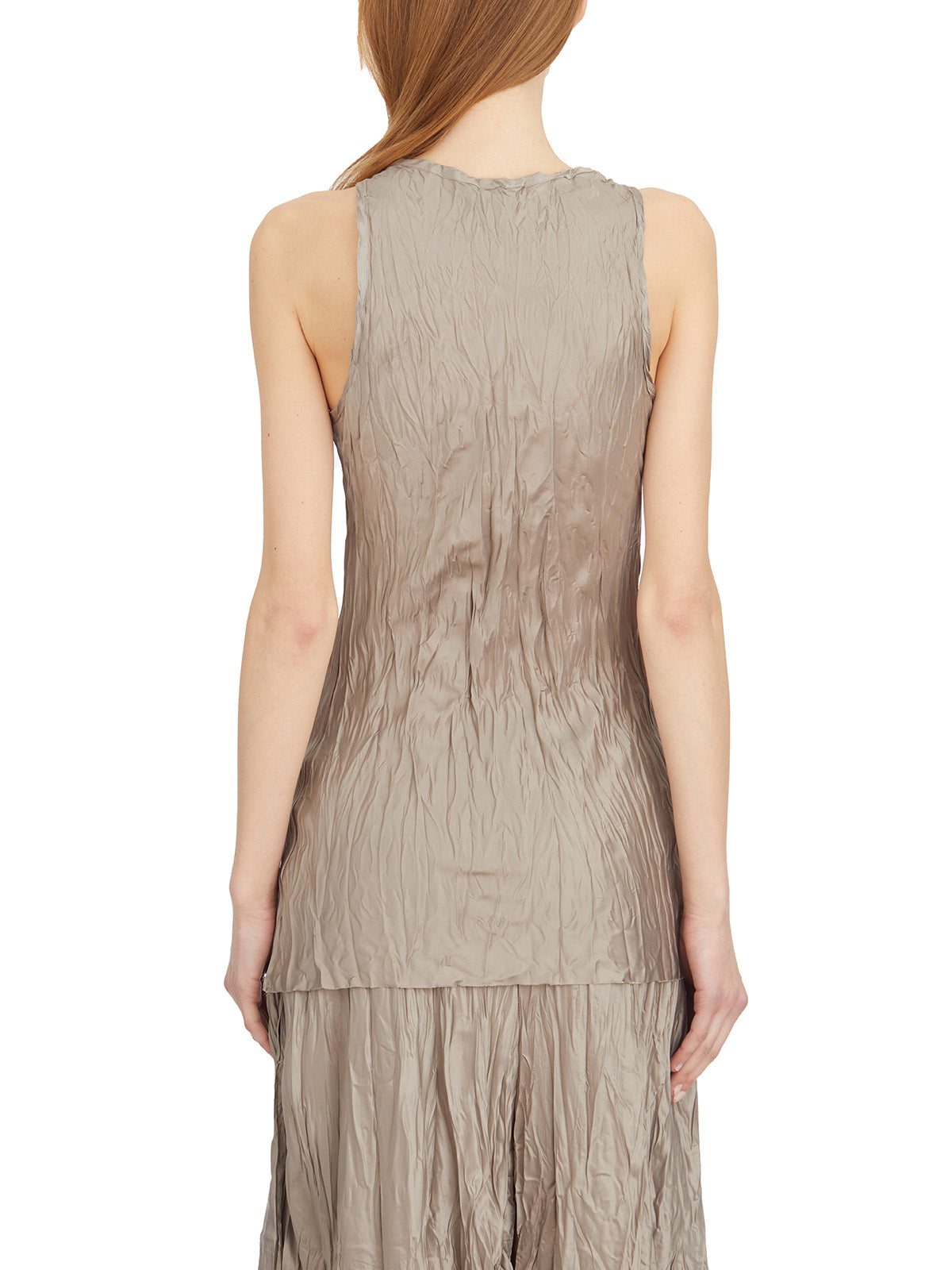 MASNADA Sleeveless Wrinkled Effect Tank Top - Size S