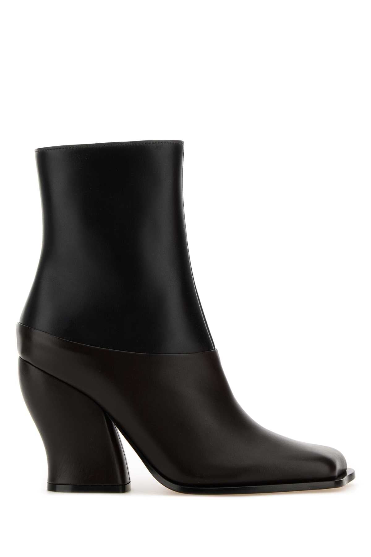LOEWE Two-Tone Leather Ankle Boots 90