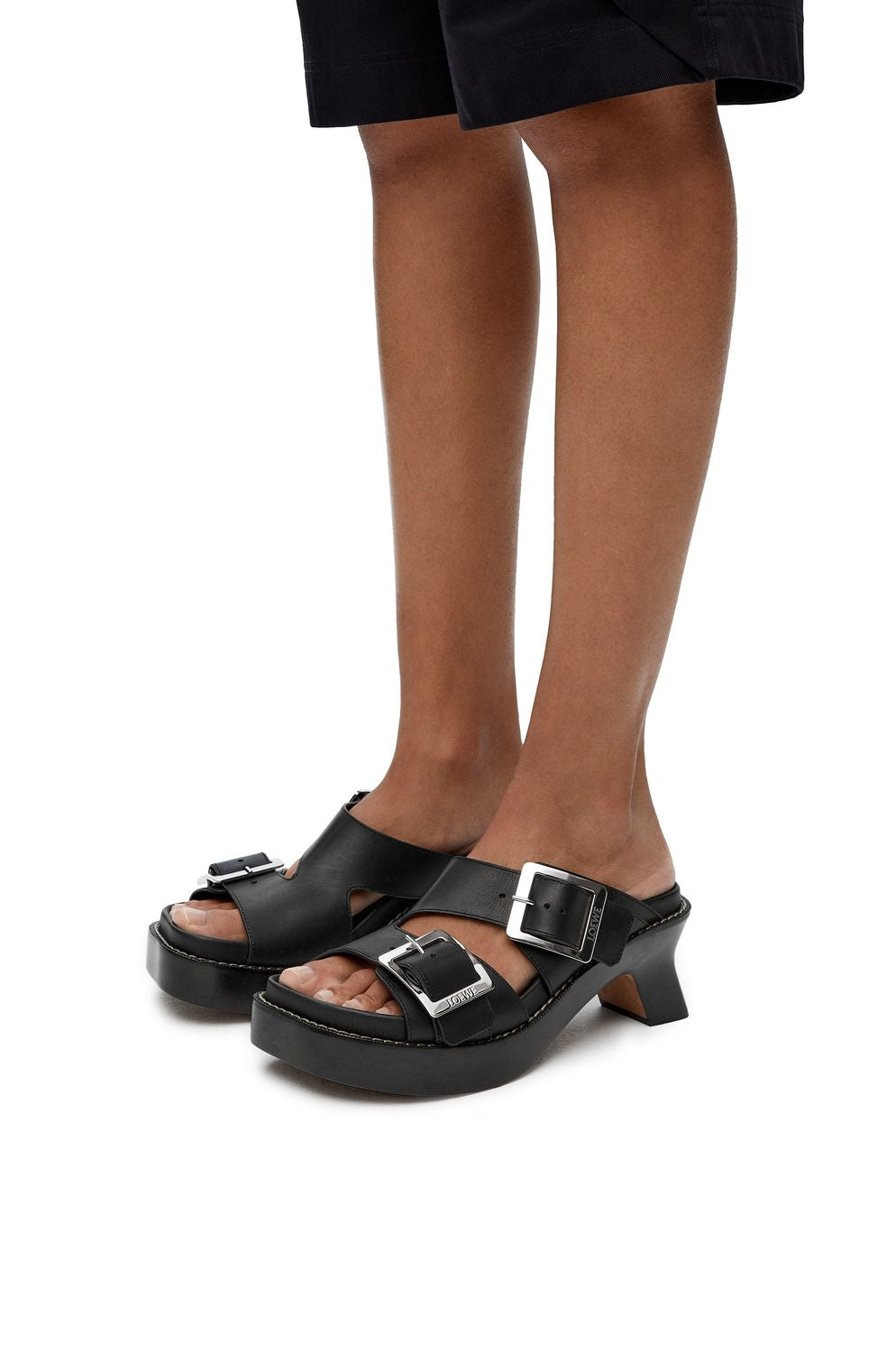 LOEWE Ease Leather Sandals with Sculpted Heel - 70mm