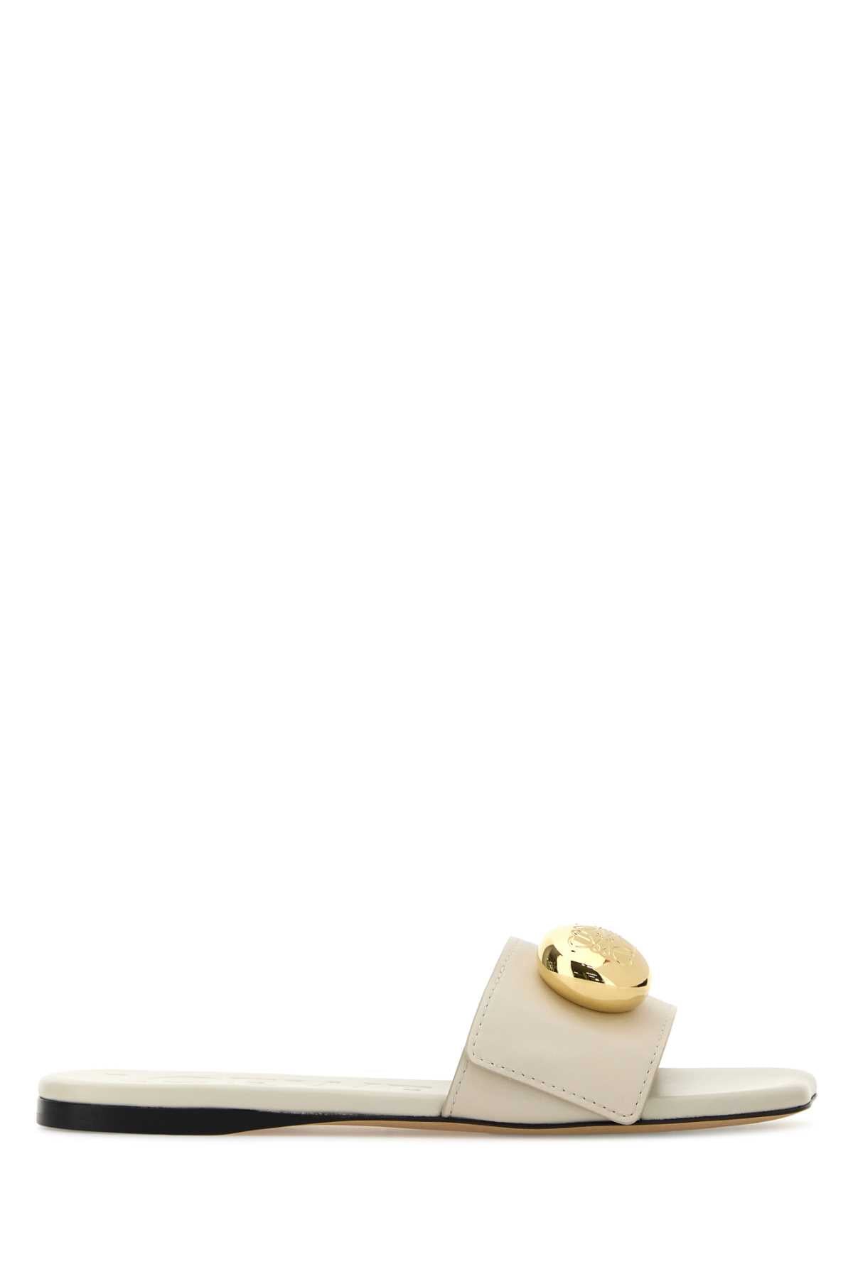 LOEWE Leather Pebble Slide Slippers for Women