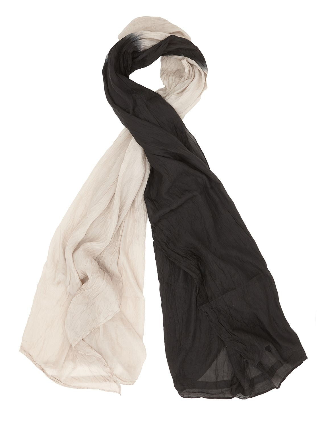 MARC LE BIHAN Two-Tone Tie Dye Silk Scarf 117x228cm