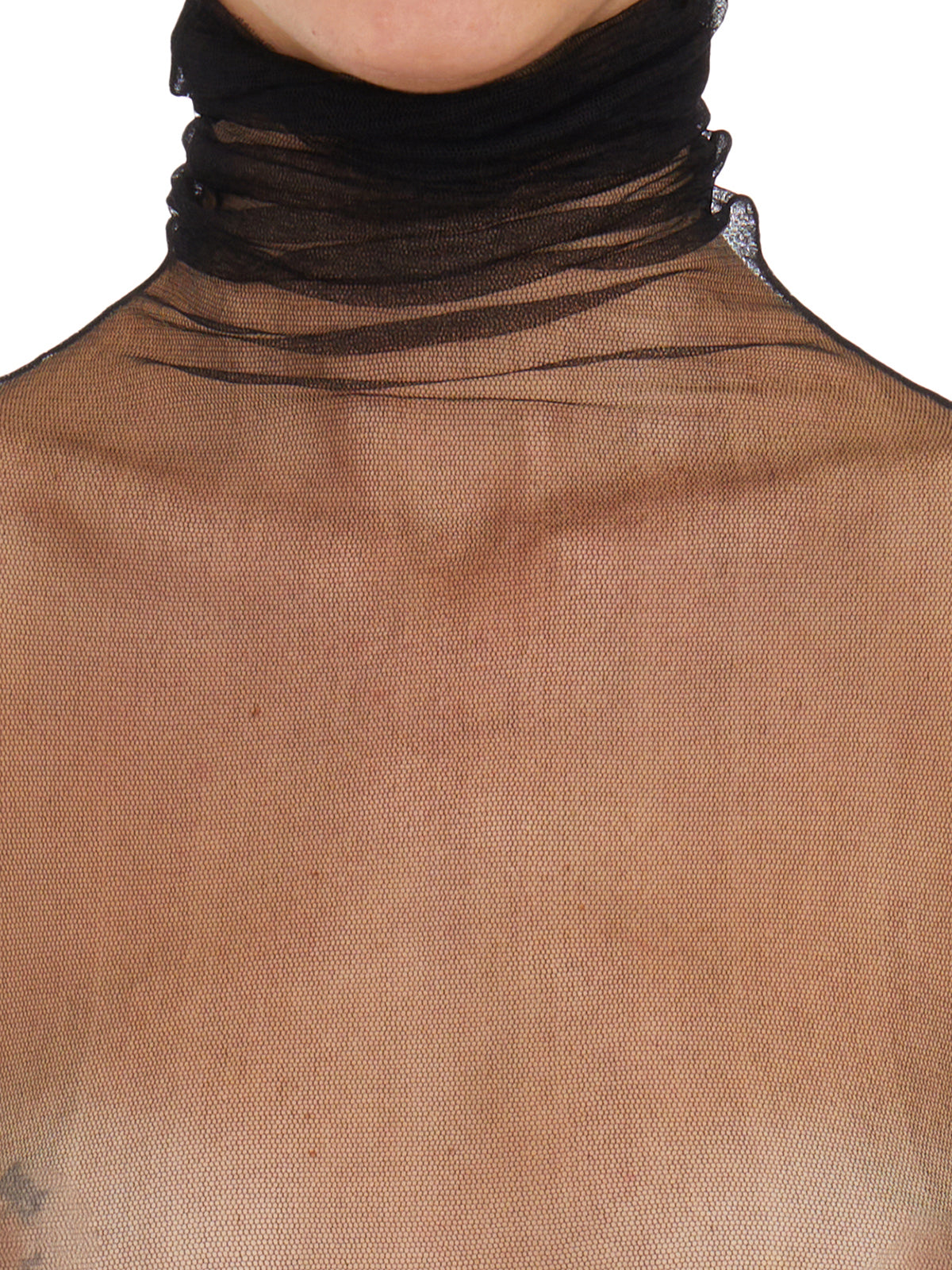 CORTANA High Neck Sheer Slim Fit Top - Size 36