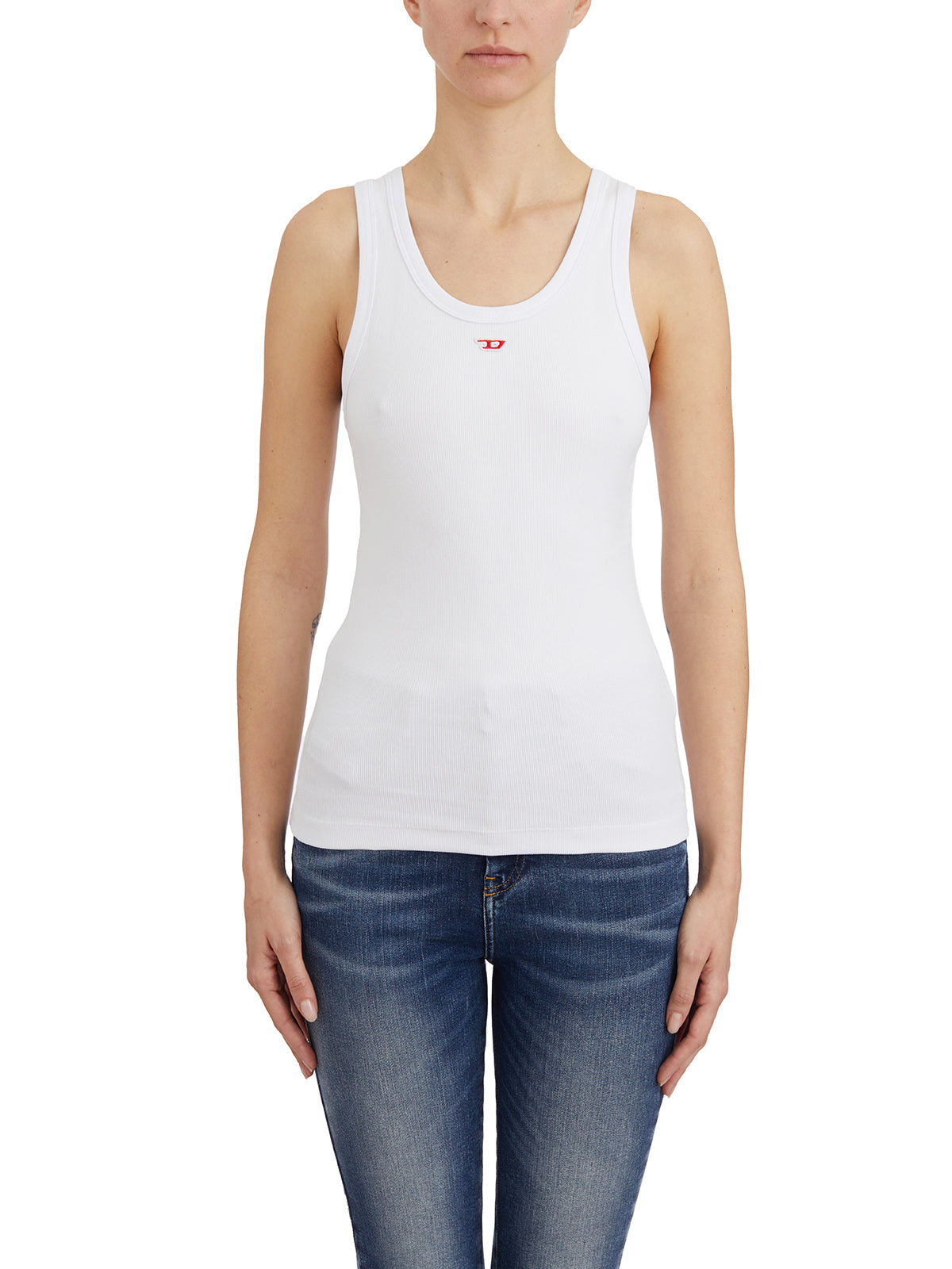 DIESEL Women's Slim Fit Mini Logo Cotton Stretch Tank Top - Size S