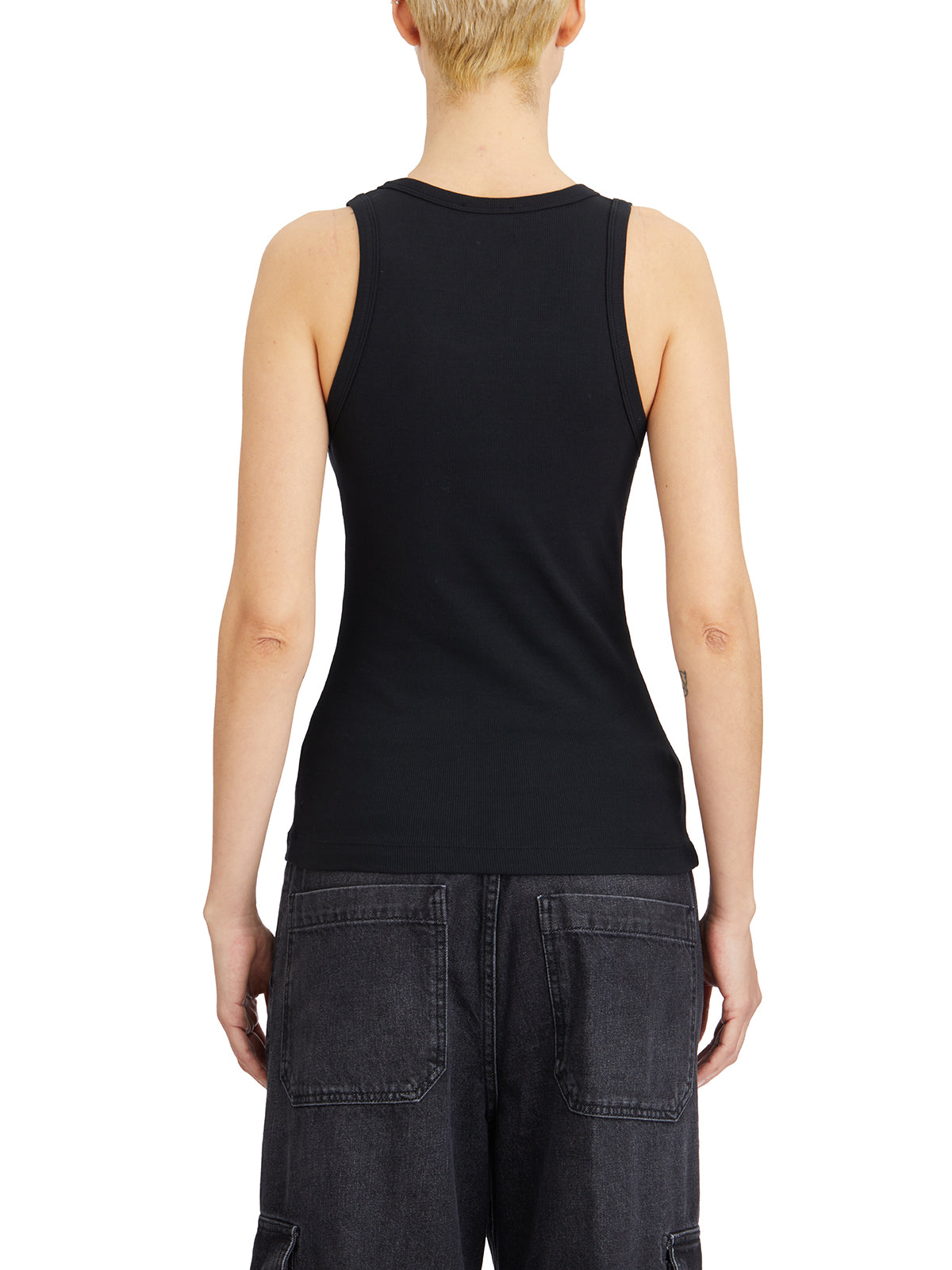 DIESEL Slim Fit Mini Logo Cotton Stretch Tank Top - Size S