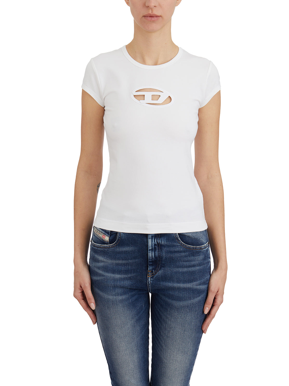 DIESEL Slim Fit Mini Logo Cotton T-Shirt - Size S