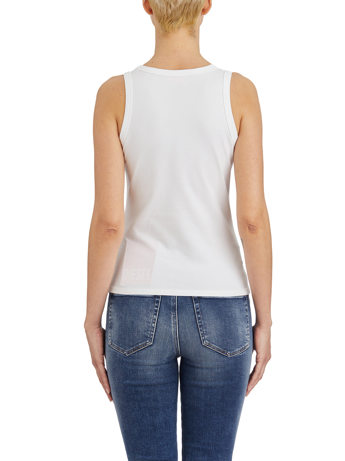 DIESEL Slim Fit Sleeveless Top with 3D Oval Embroidery