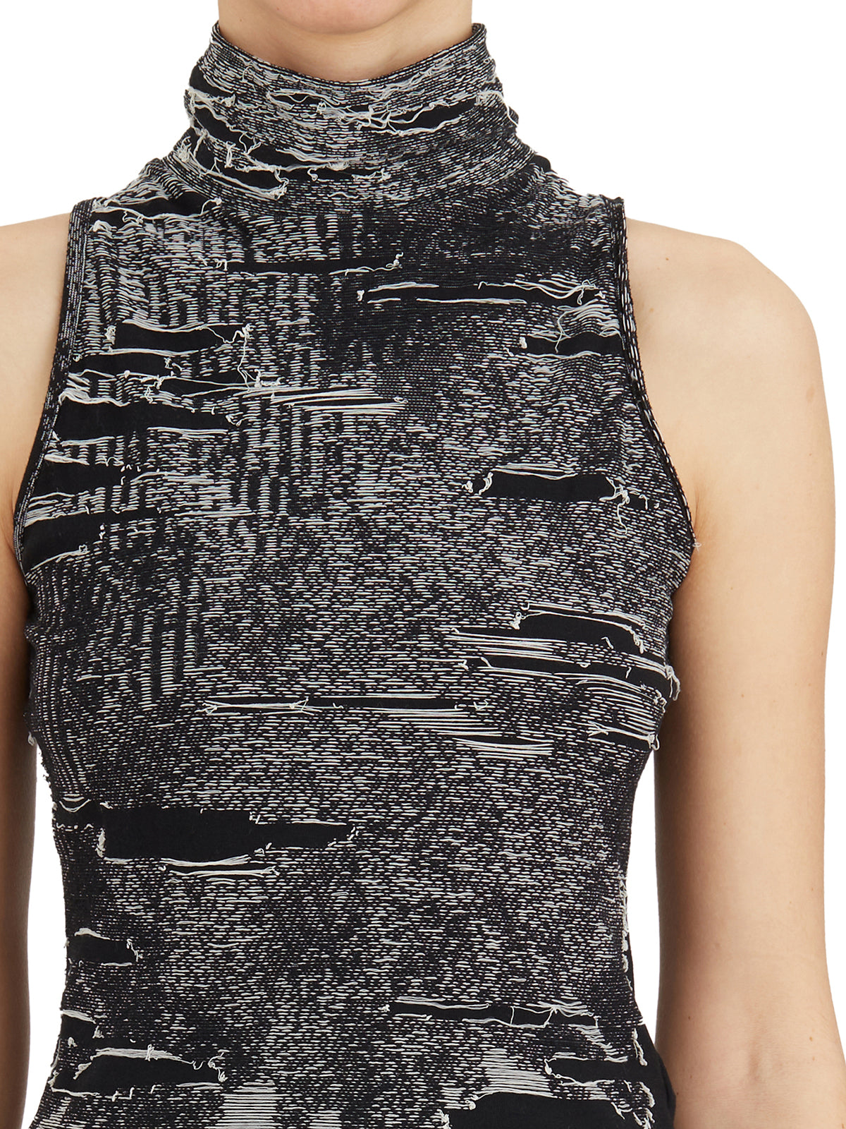 DIESEL High-Neck Destroyed Tank Top - Size S