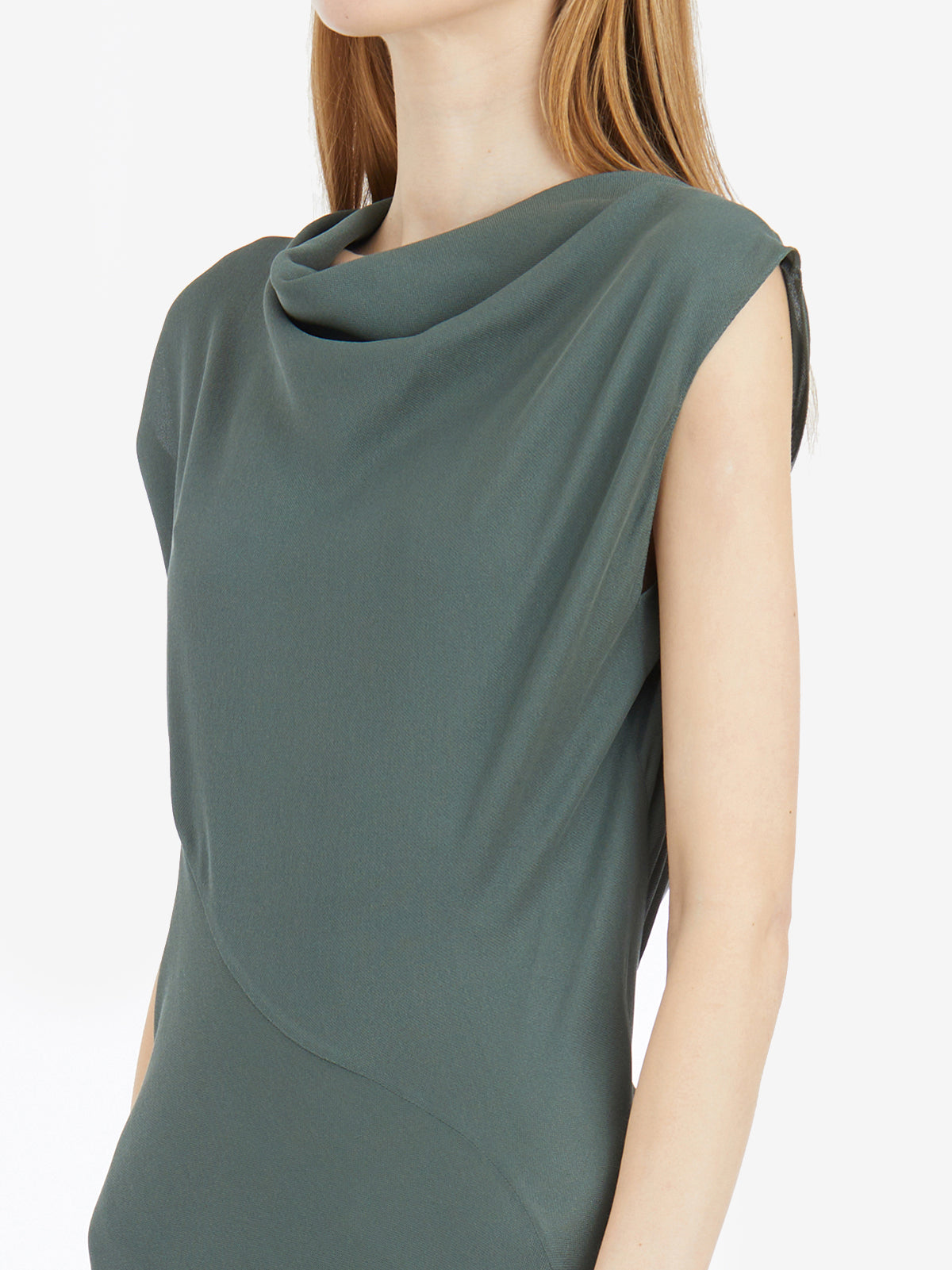 CORTANA Adjustable Neckline Asymmetrical Silk Mini Dress (Size 36)