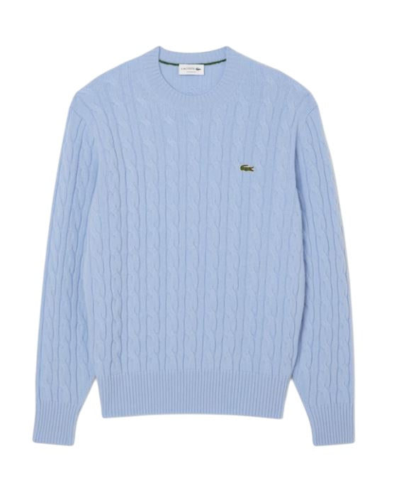 LACOSTE Crew-neck Braided Sweater for Men