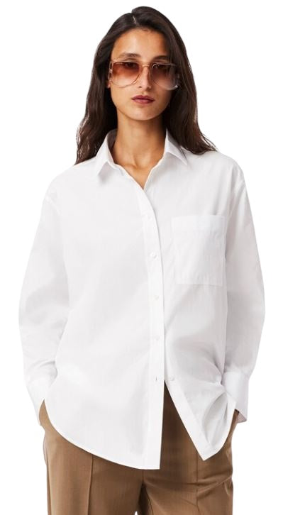 LACOSTE Timeless Oversized Long-Sleeved Shirt for Women
