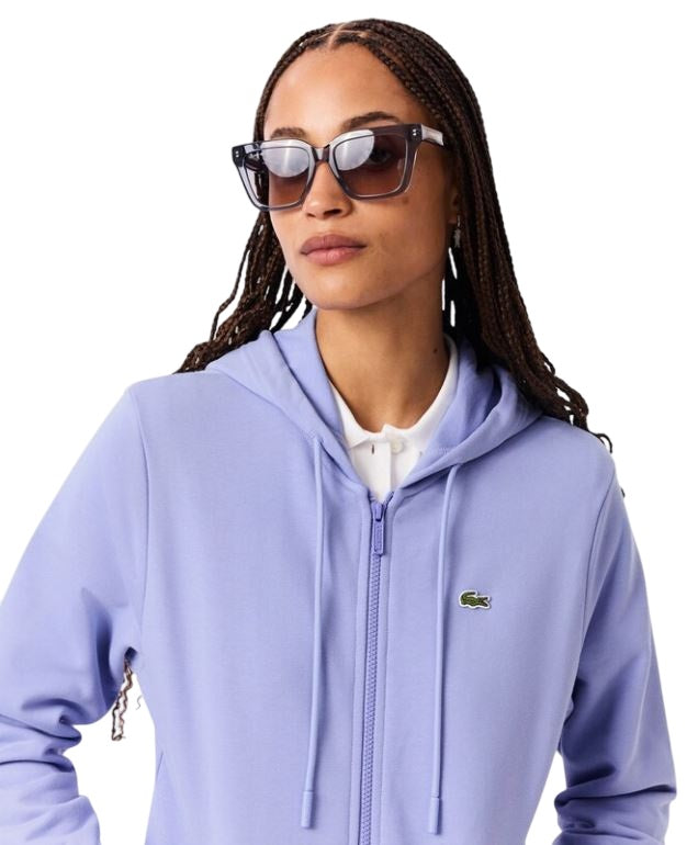 LACOSTE Relaxed Fit Zip-Up Sweatshirt for Women