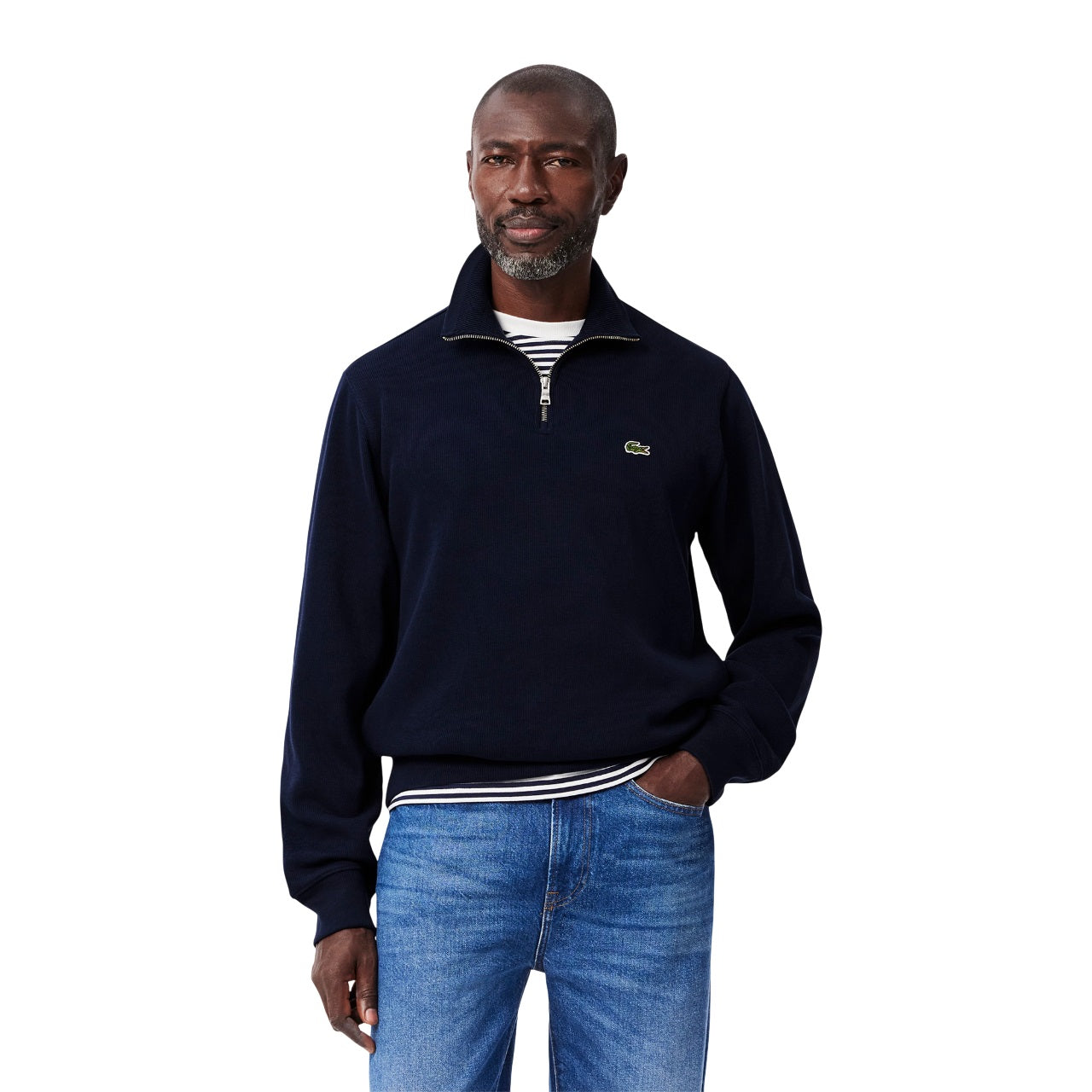 LACOSTE Classic High Neck Zip Sweatshirt for Men