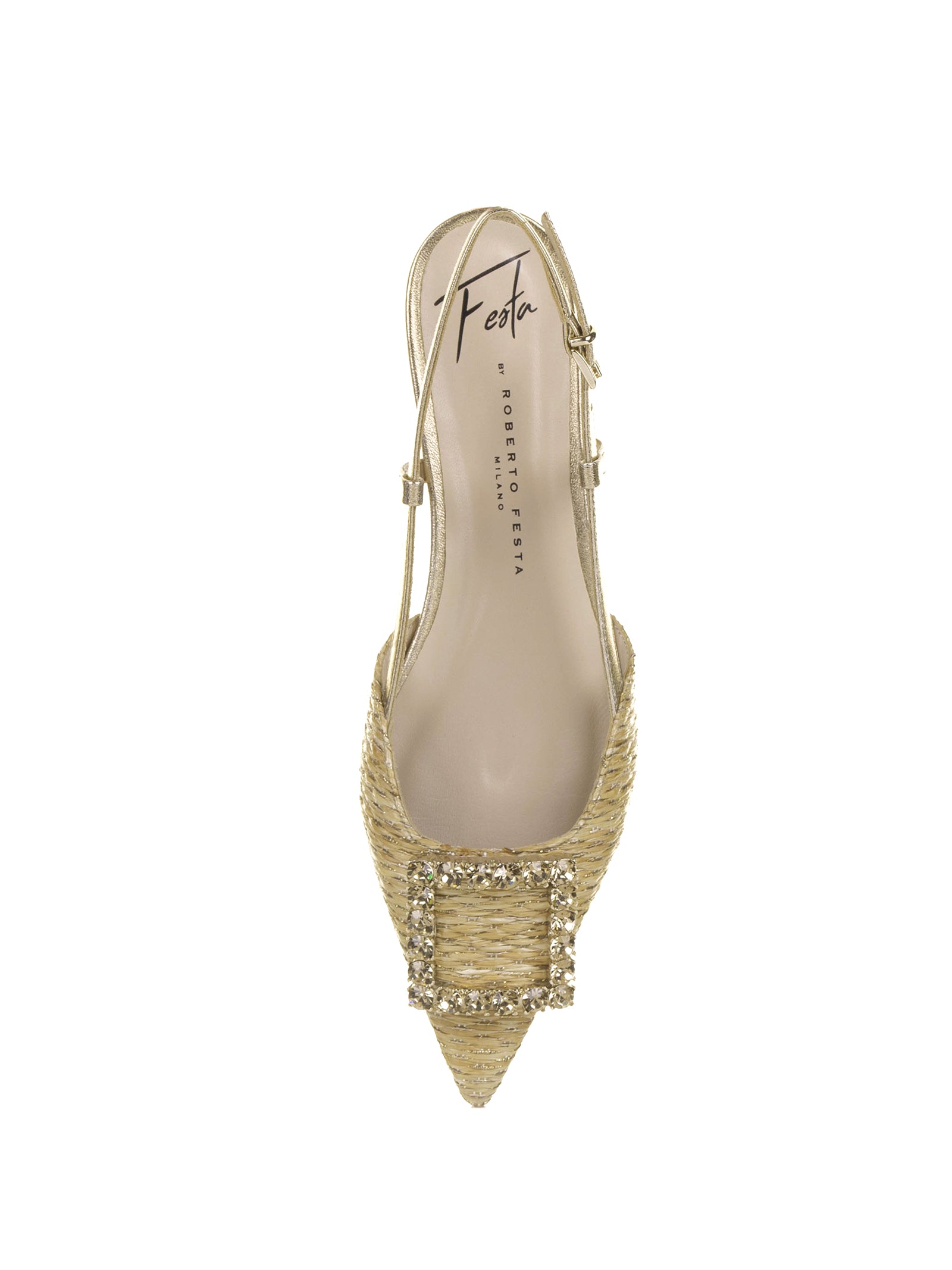 ROBERTO FESTA Chic Slingback Sandals with Rhinestone Detail