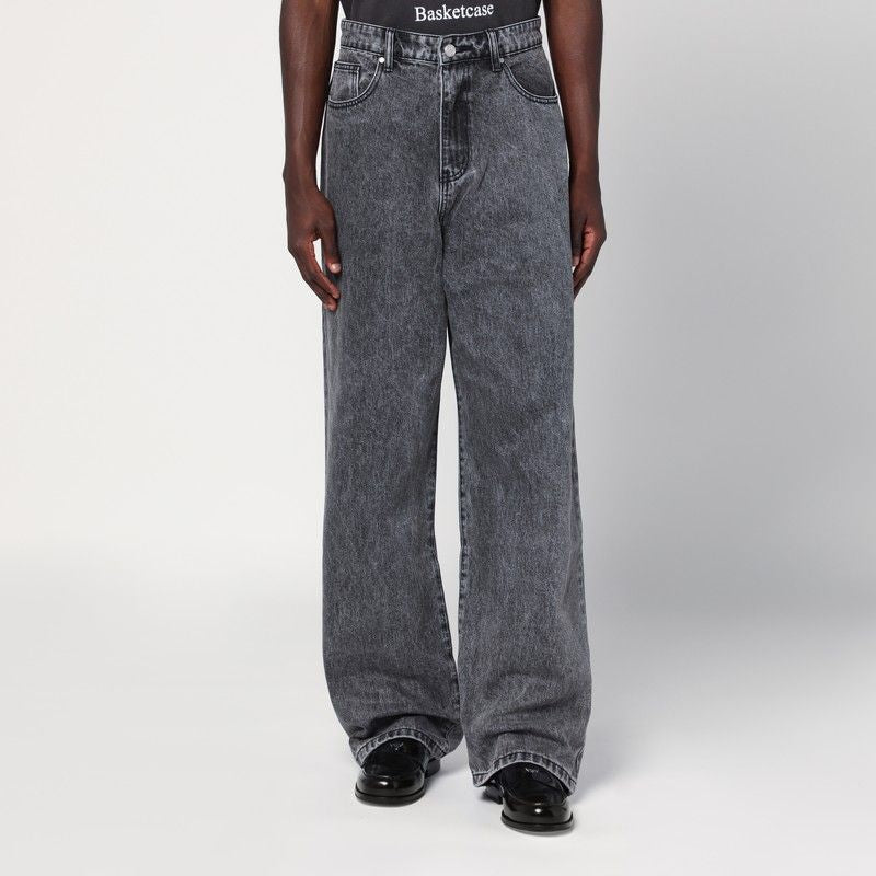 BASKETCASE GALLERY Wide-Leg Washed Denim Jeans