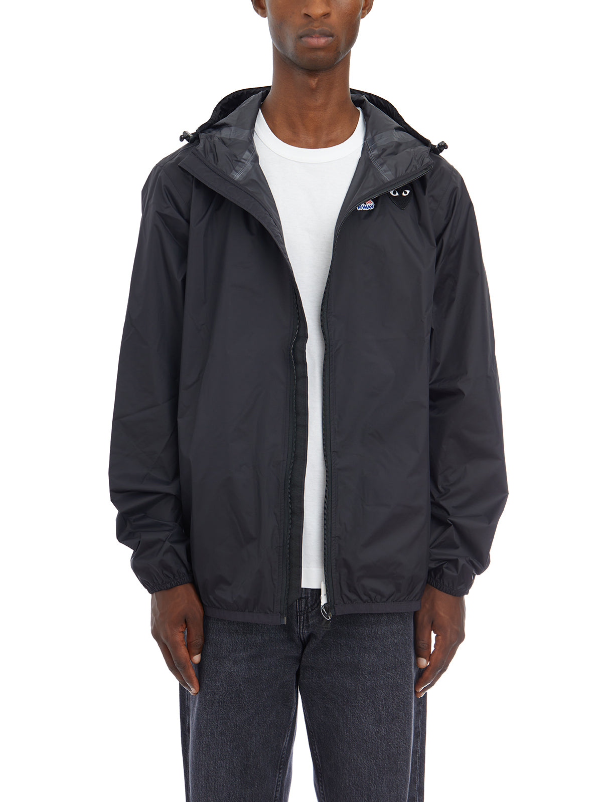 COMME DES GARÇONS PLAY Hooded Jacket with Double Logo - Size L