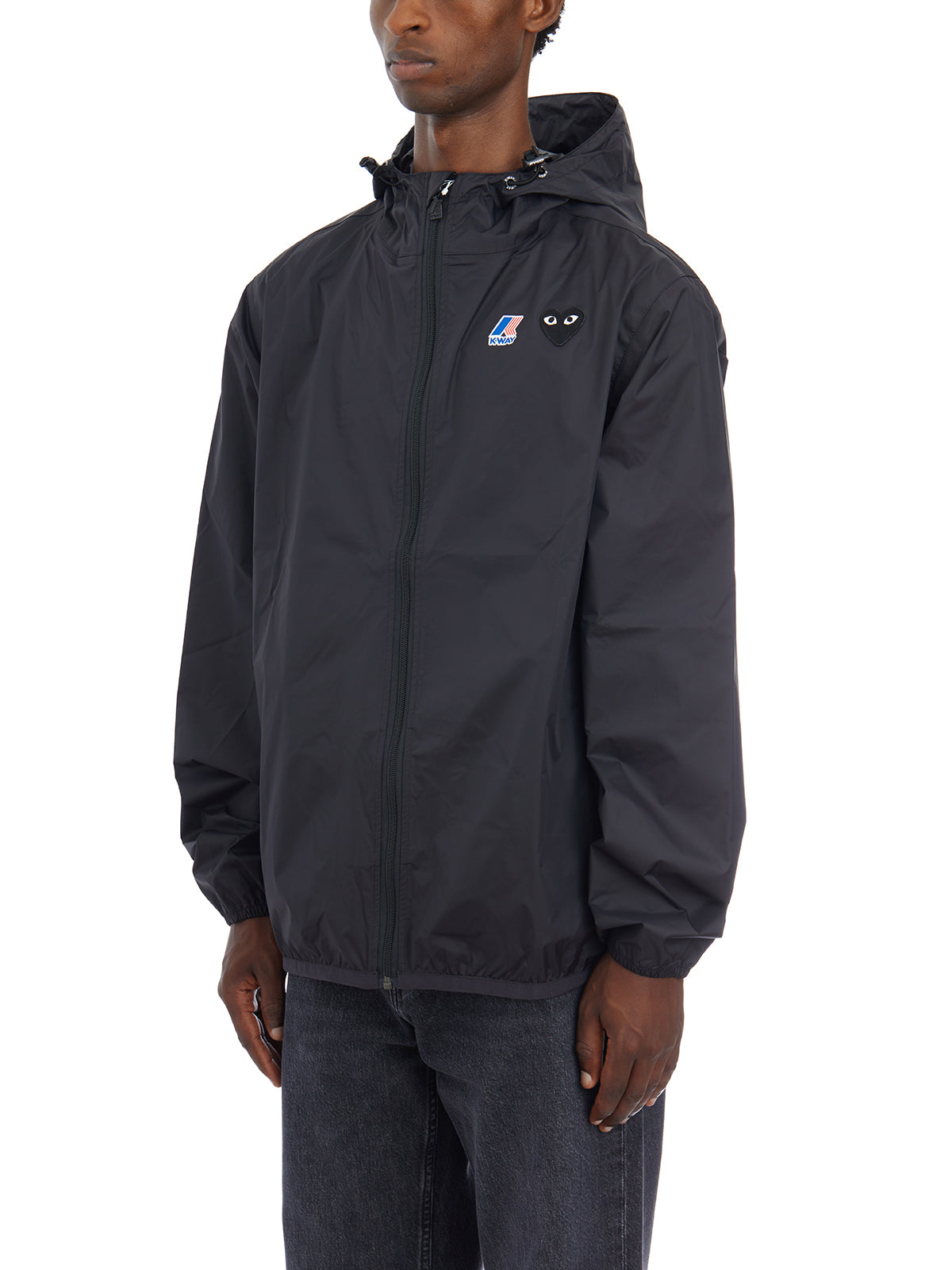 COMME DES GARÇONS PLAY Hooded Jacket with Double Logo - Size L