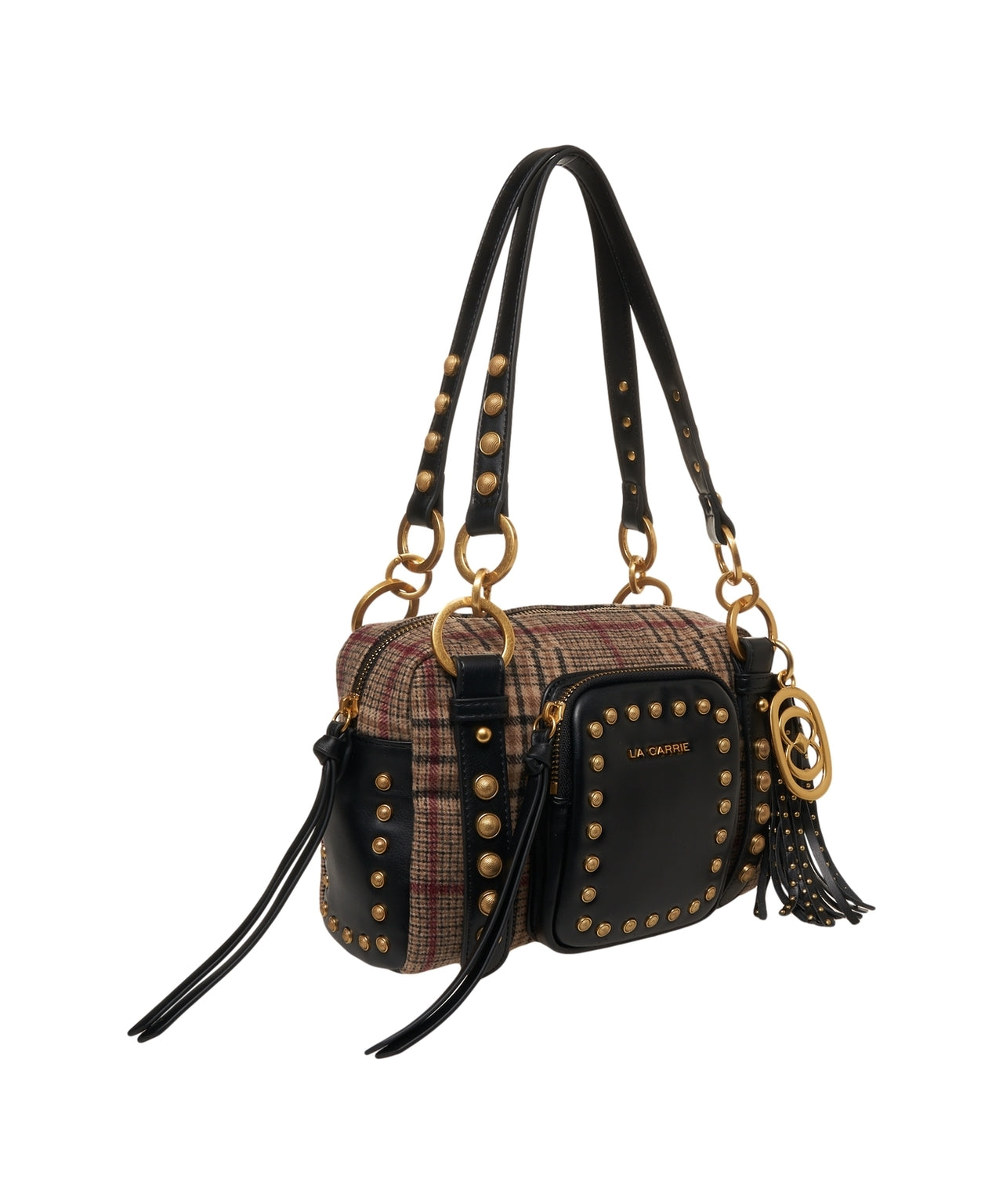 LA CARRIE Glencheck Shoulder Bag 24x18x8 cm