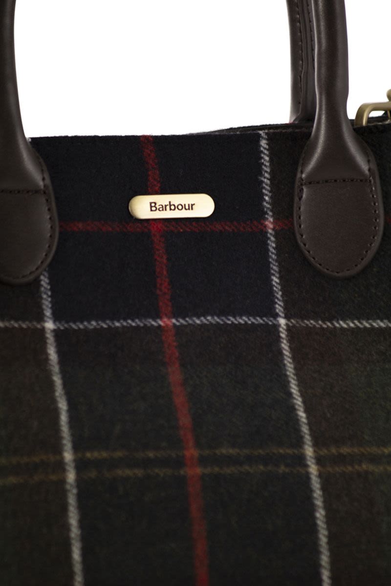BARBOUR Tartan Handbag with Adjustable Strap - 32cm x 26cm x 11.5cm
