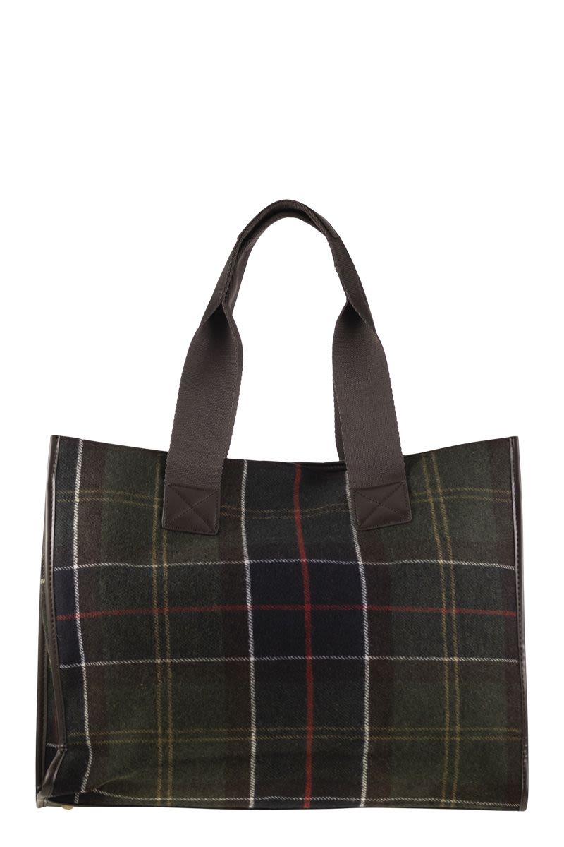 BARBOUR Tartan Tote Handbag - 42 x 33 x 13.5 cm