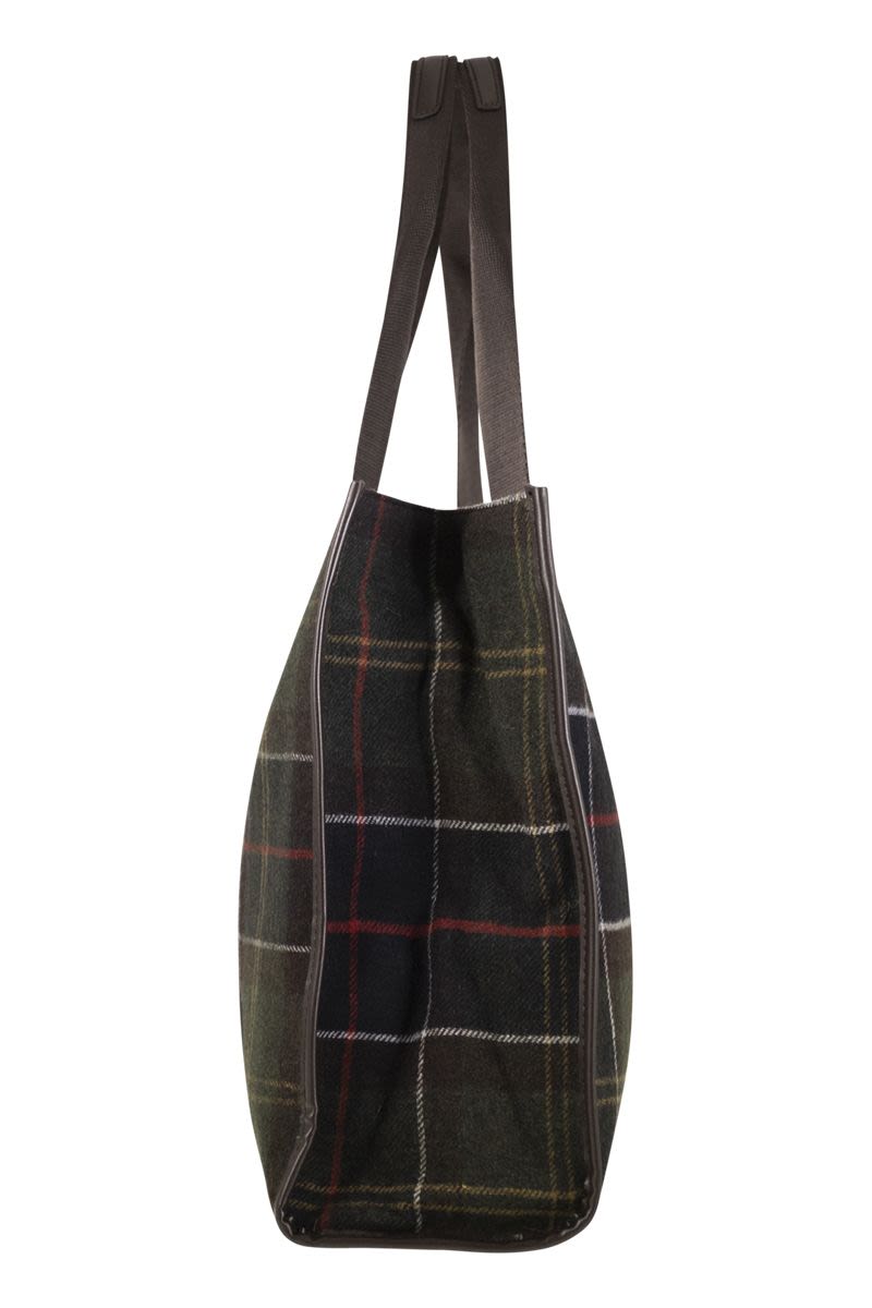 BARBOUR Tartan Tote Handbag - 42 x 33 x 13.5 cm