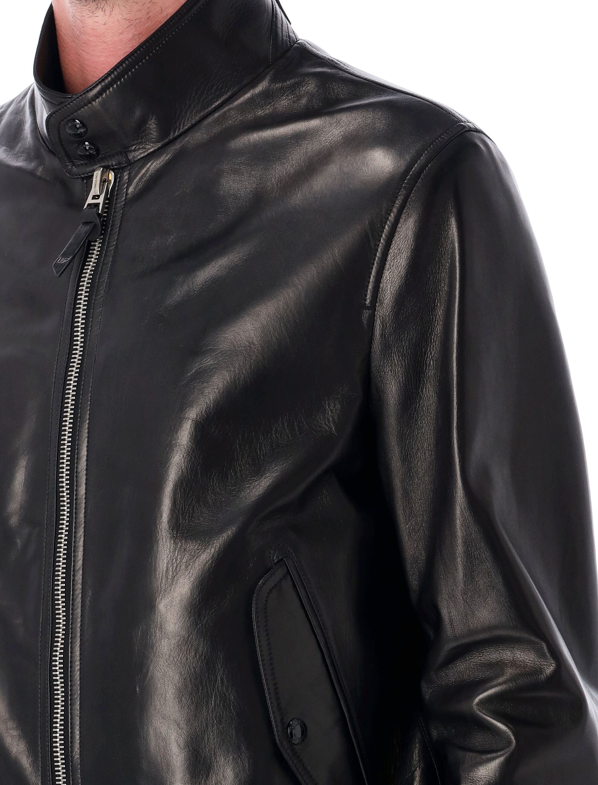 TOM FORD Classic Harrington Leather Jacket for Men