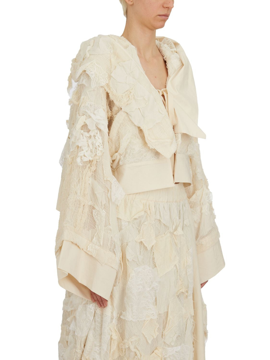 YEUNG CHIN Mini Hooded Short Jacket with Drawstring Closure - Size S