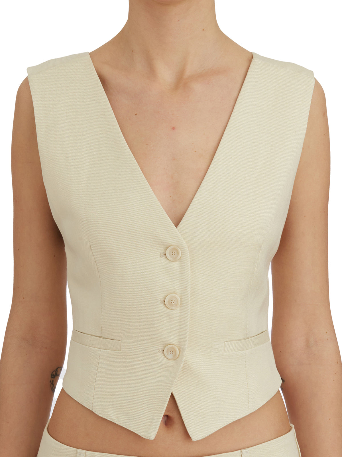 DONDUP Crossback Vest with Deep V Neck - Size 40