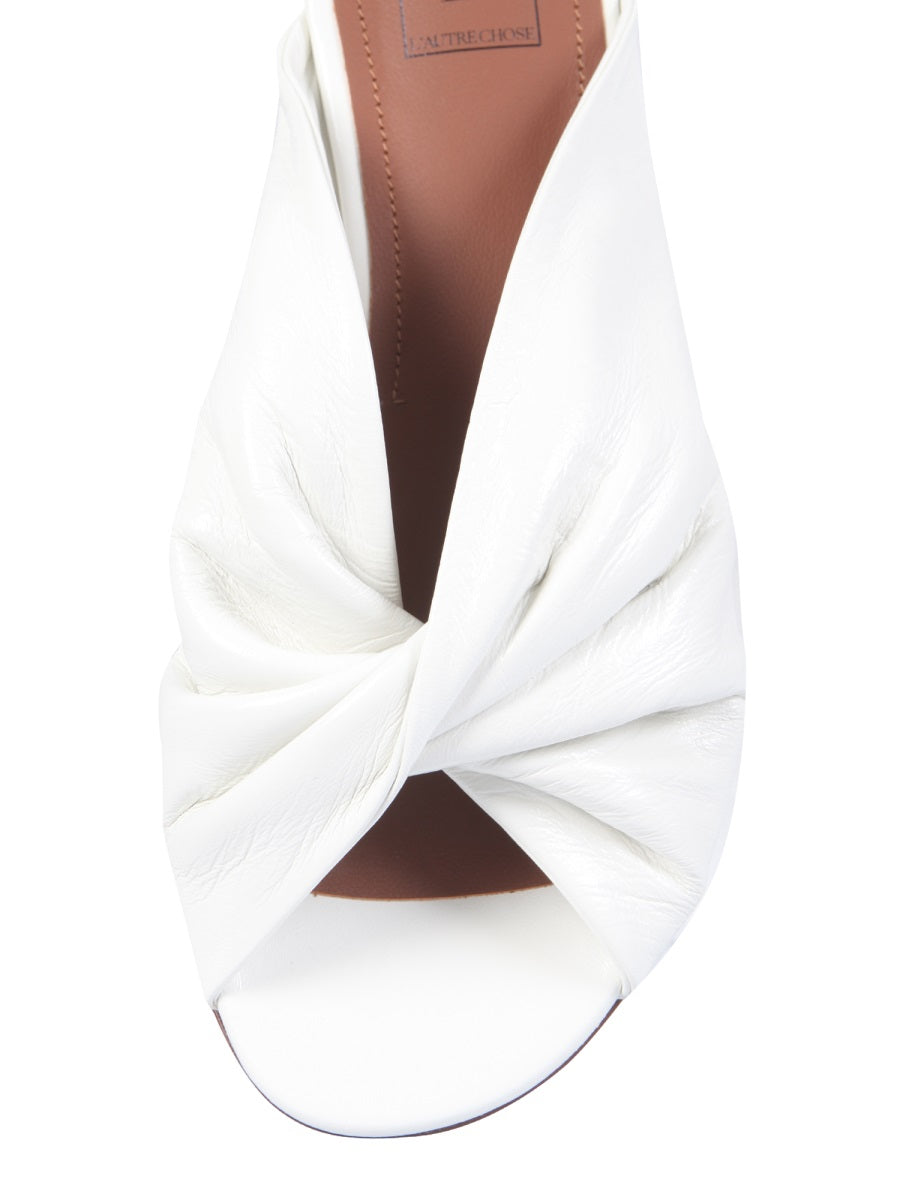 L'AUTRE CHOSE Sleek Low Sandals with Rubber Heel