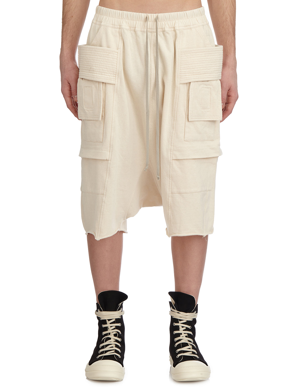 DRKSHDW Men's Cargo Pants with Elastic Waist - 3/4 Length
