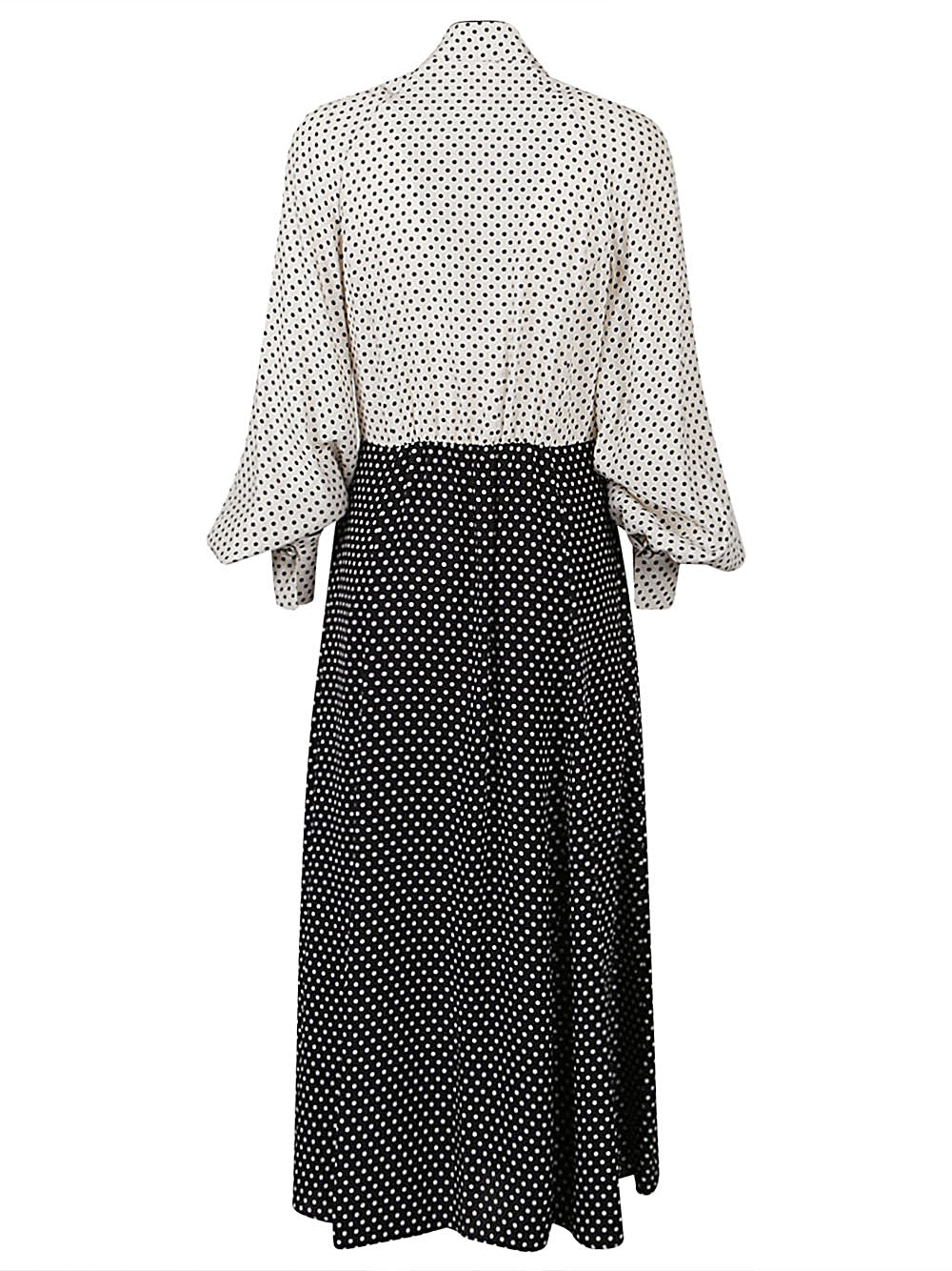 CRIDA MILANO Polka Dot Silk Midi Dress