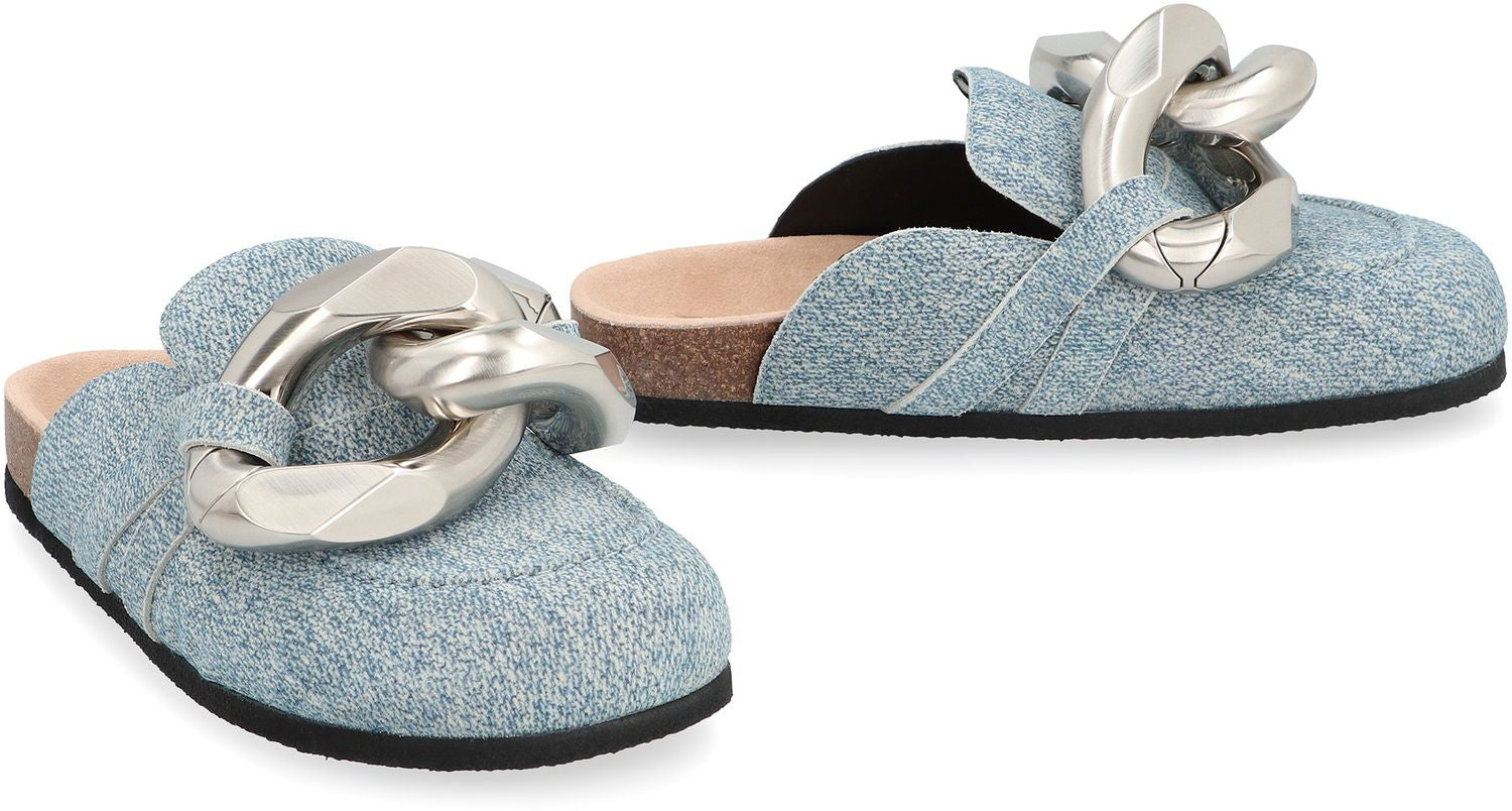 JW ANDERSON Suede Flat Sandals with Decorative Chain for Women
