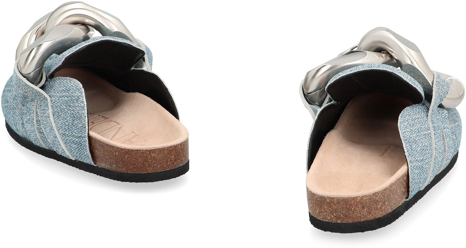 JW ANDERSON Suede Flat Sandals with Decorative Chain for Women