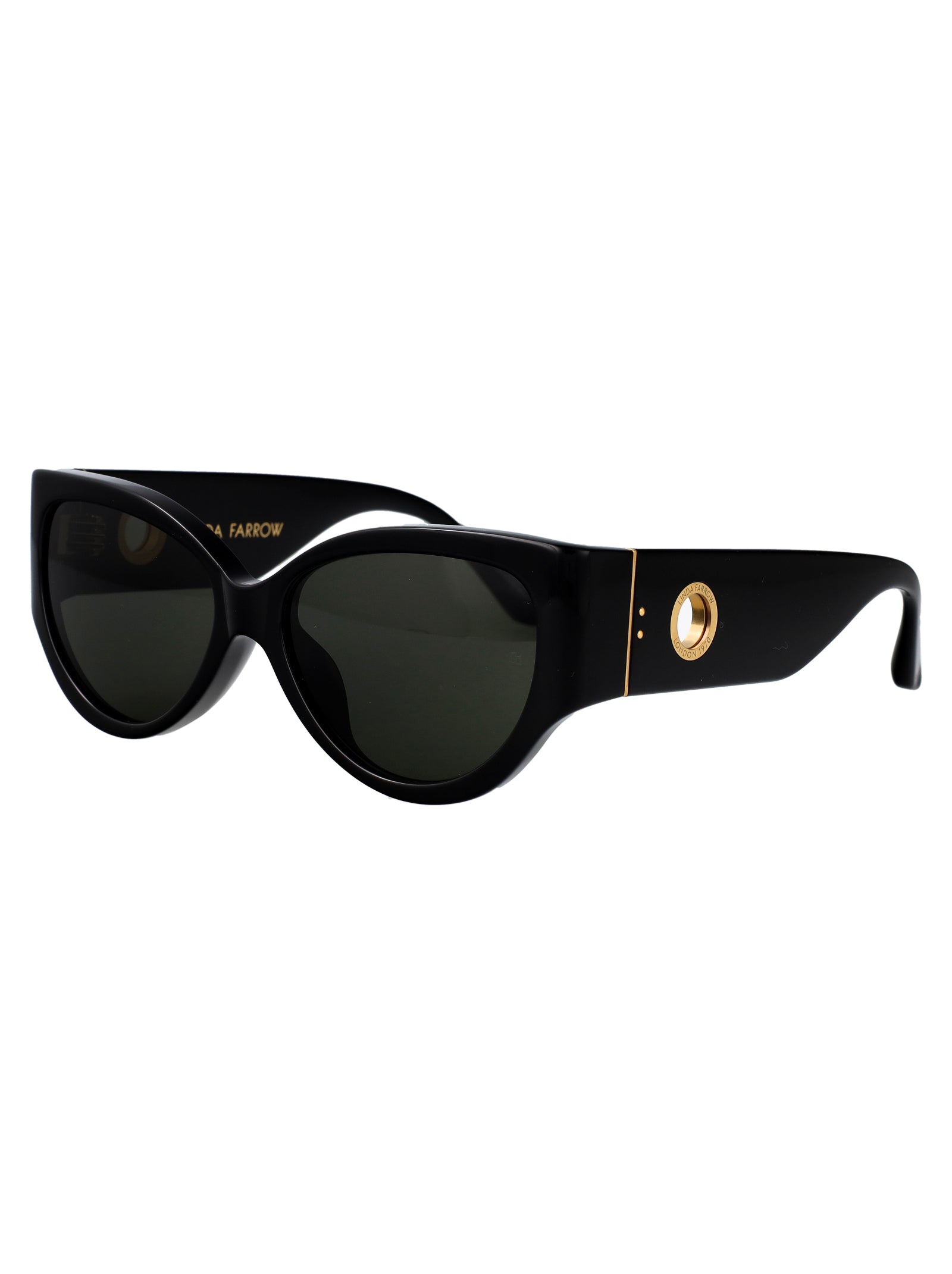 LINDA FARROW Elegant Acetate and Metal Sunglasses