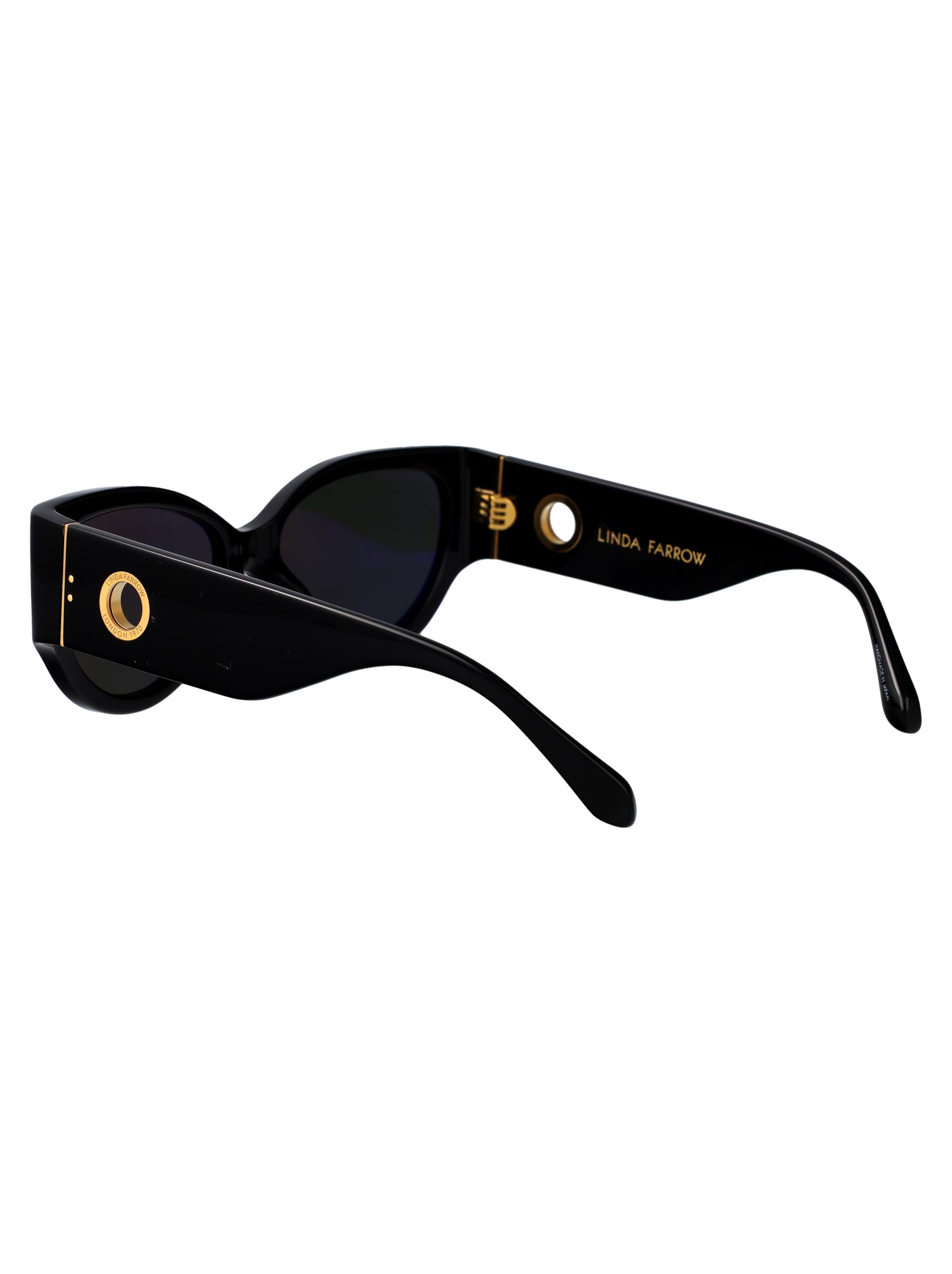 LINDA FARROW Elegant Acetate and Metal Sunglasses