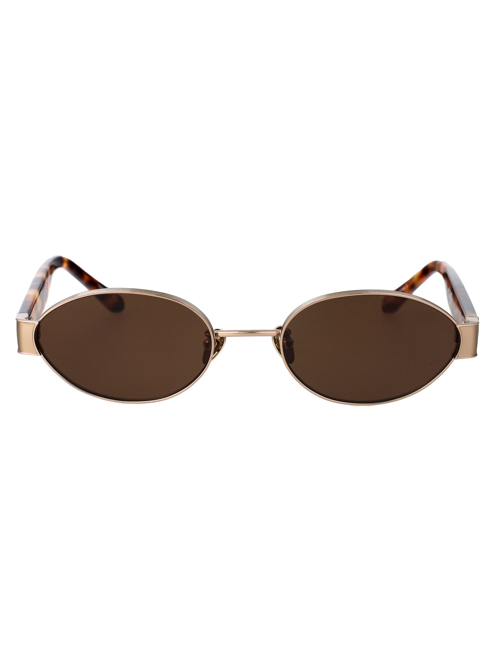 LINDA FARROW Sleek Titanium Sunglasses for Women