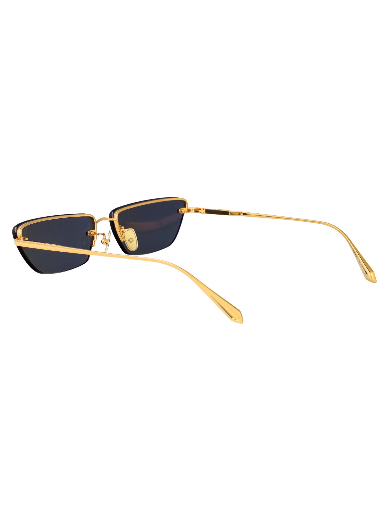 LINDA FARROW Chic Titanium Cat-Eye Sunglasses