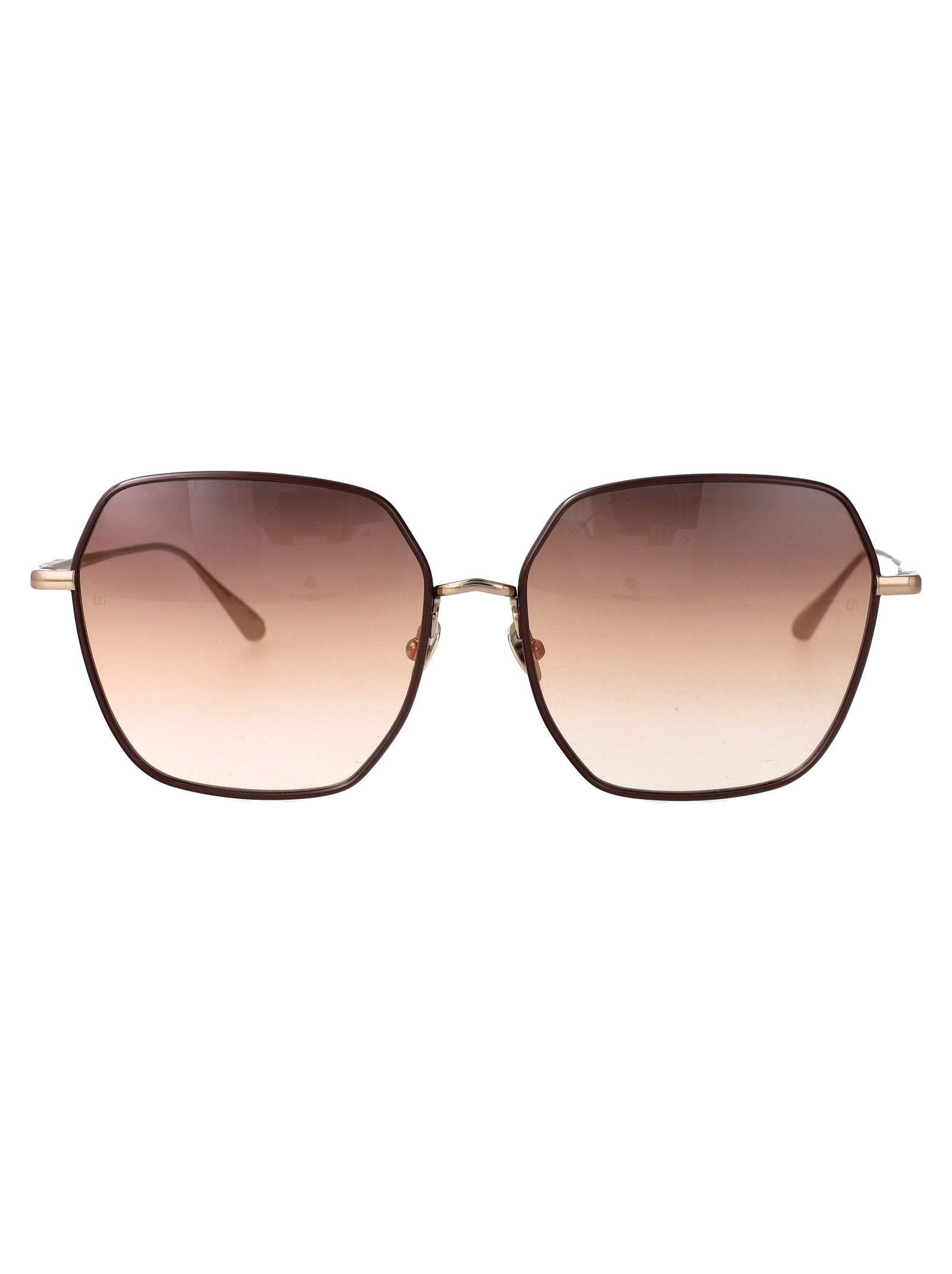 LINDA FARROW Chic Gradient Acetate and Metal Sunglasses for Women