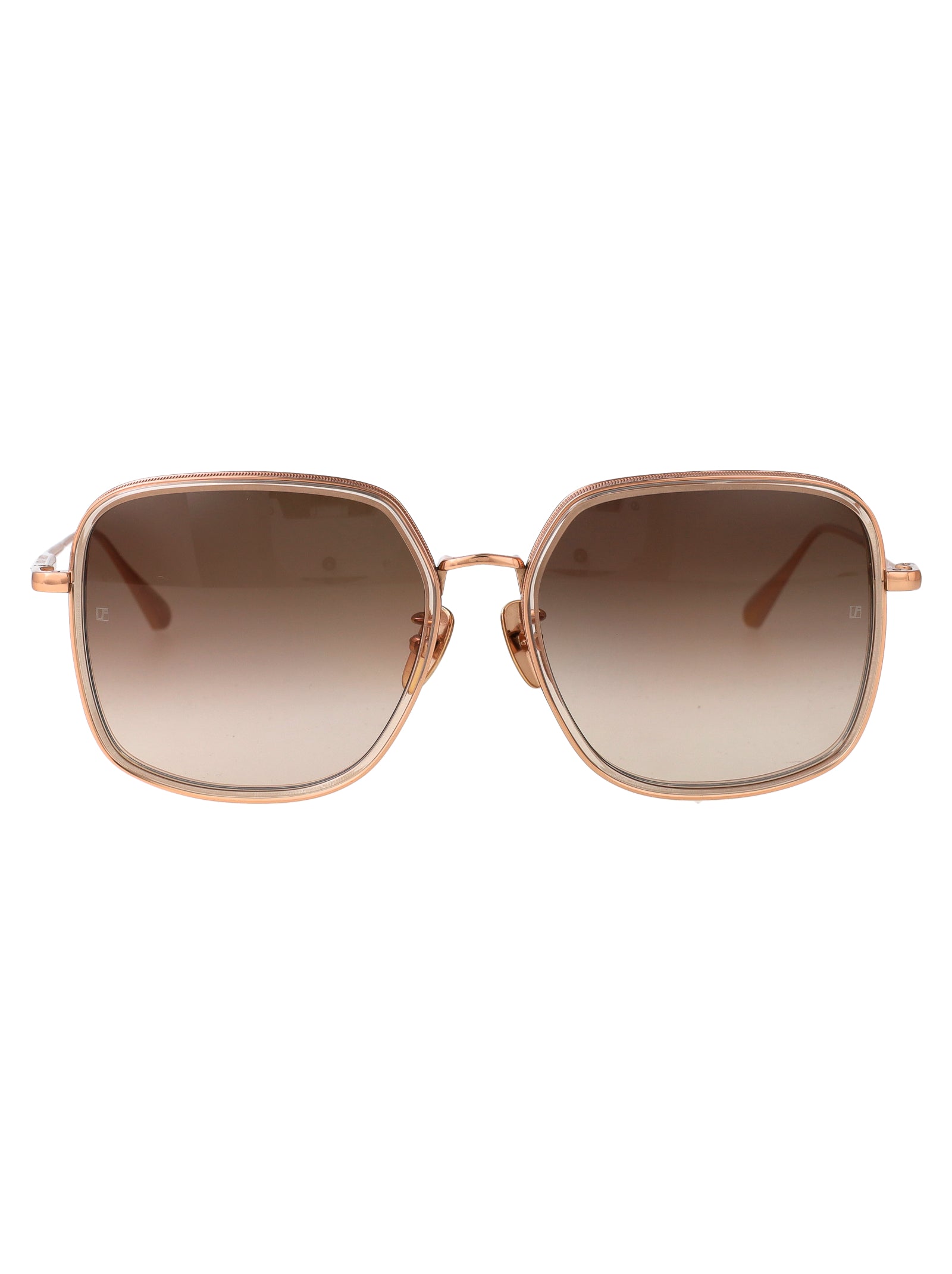 LINDA FARROW Elegant Acetate and Metal Sunglasses for Women - FW25 Collection
