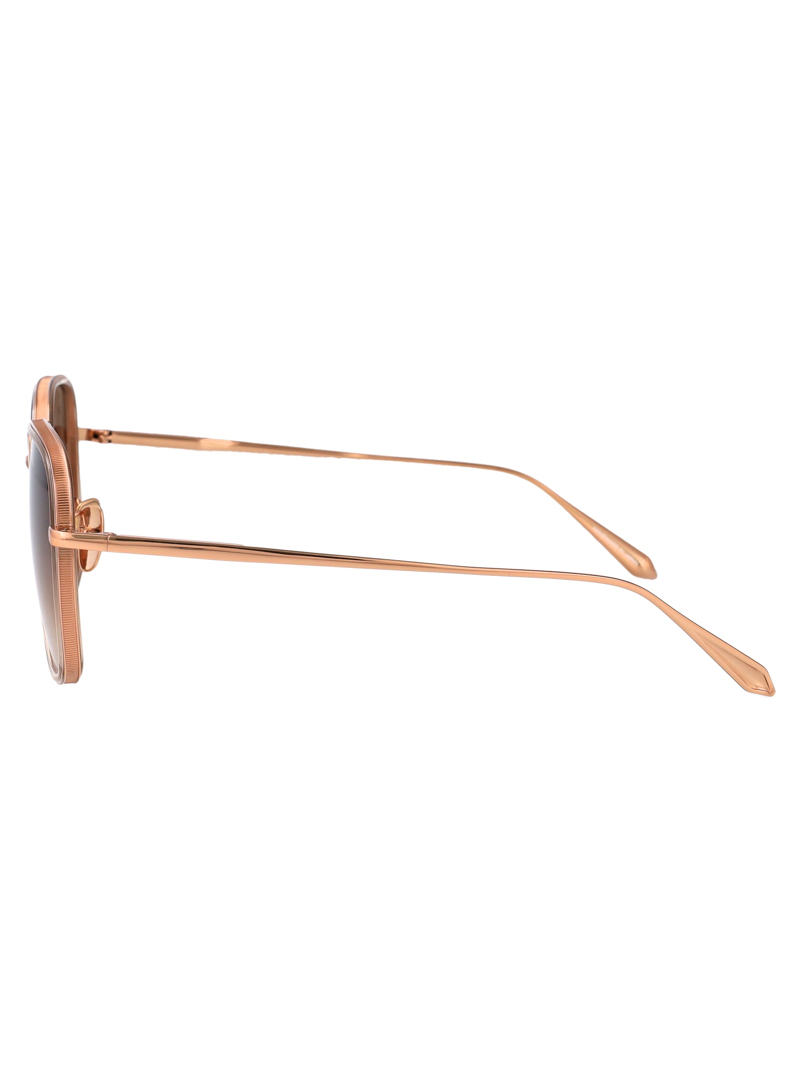 LINDA FARROW Elegant Acetate and Metal Sunglasses for Women - FW25 Collection