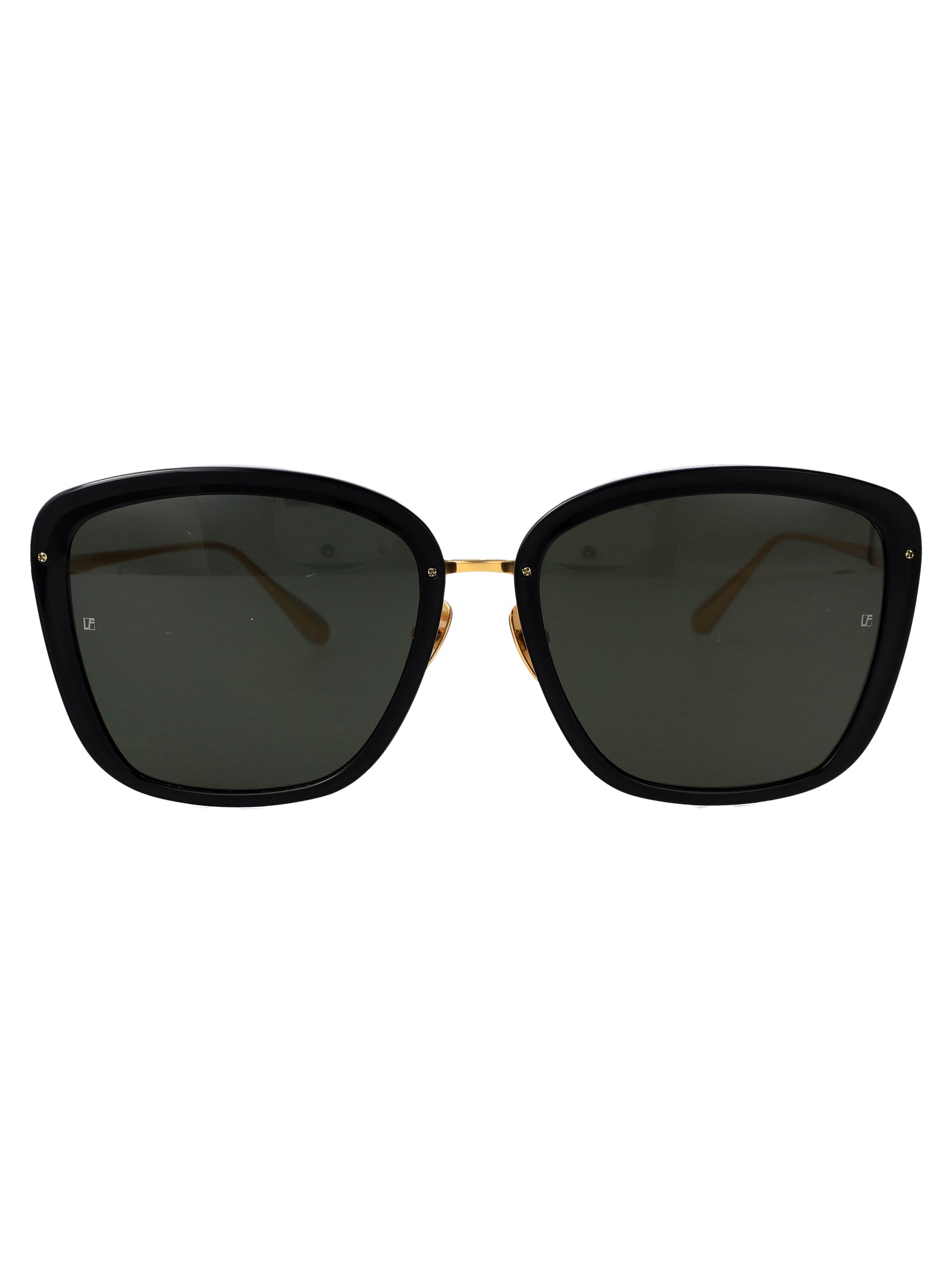 LINDA FARROW Stylish Acetate and Metal Sunglasses