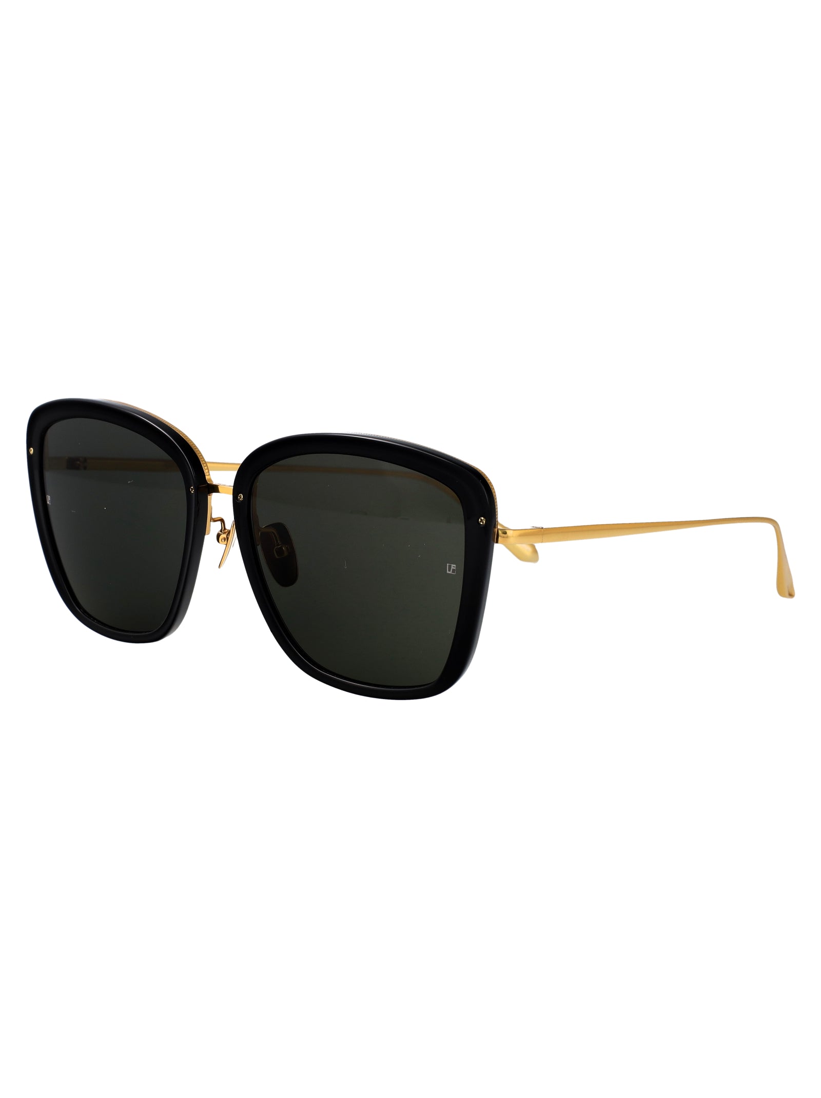 LINDA FARROW Stylish Acetate and Metal Sunglasses